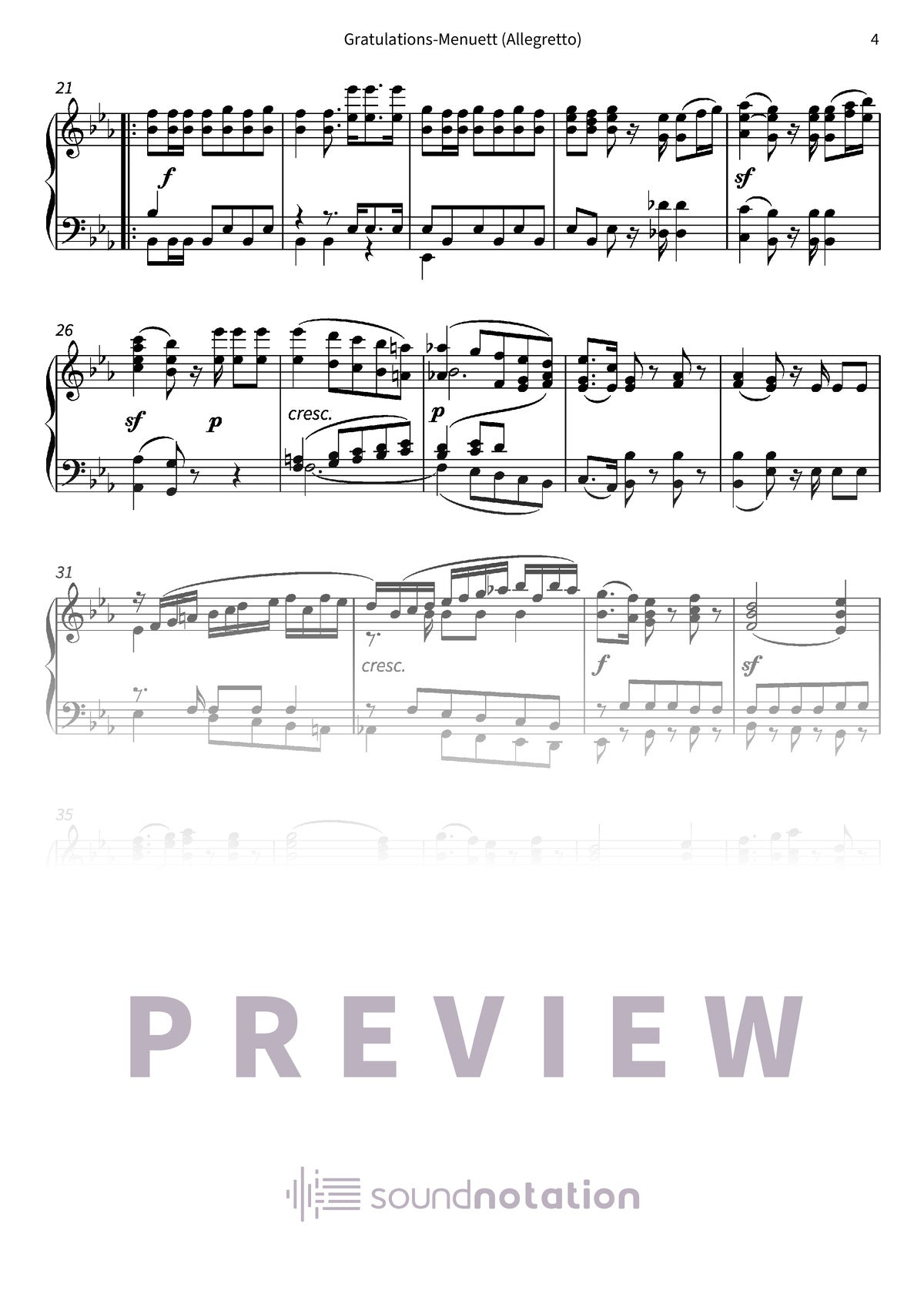 Gratulations-Menuett (Allegretto) - Preview Page 2