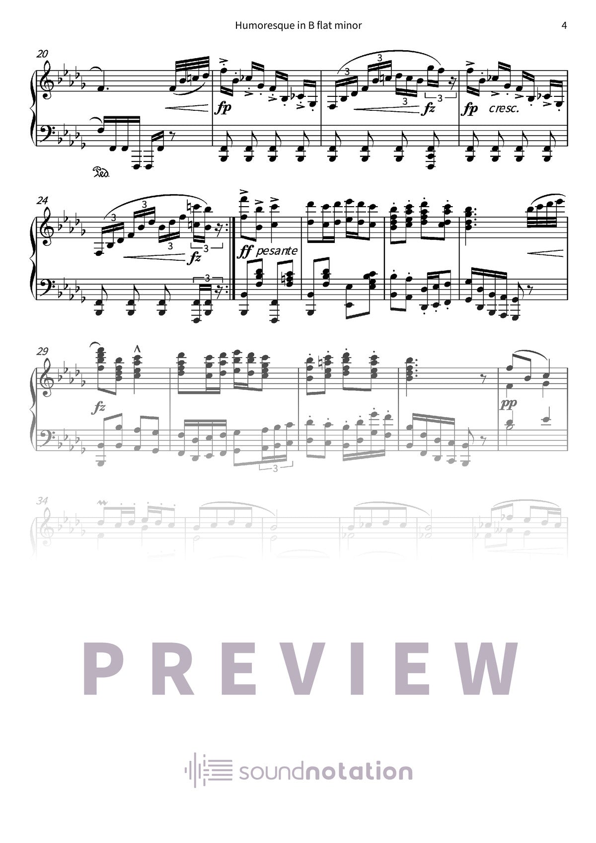 Humoresque in B flat minor - Preview Page 2