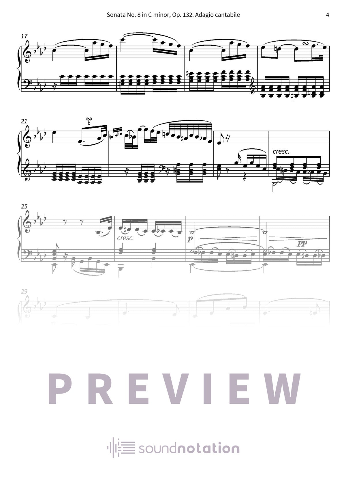 Adagio cantabile from Grande Sonate Pathétique - Preview Page 2