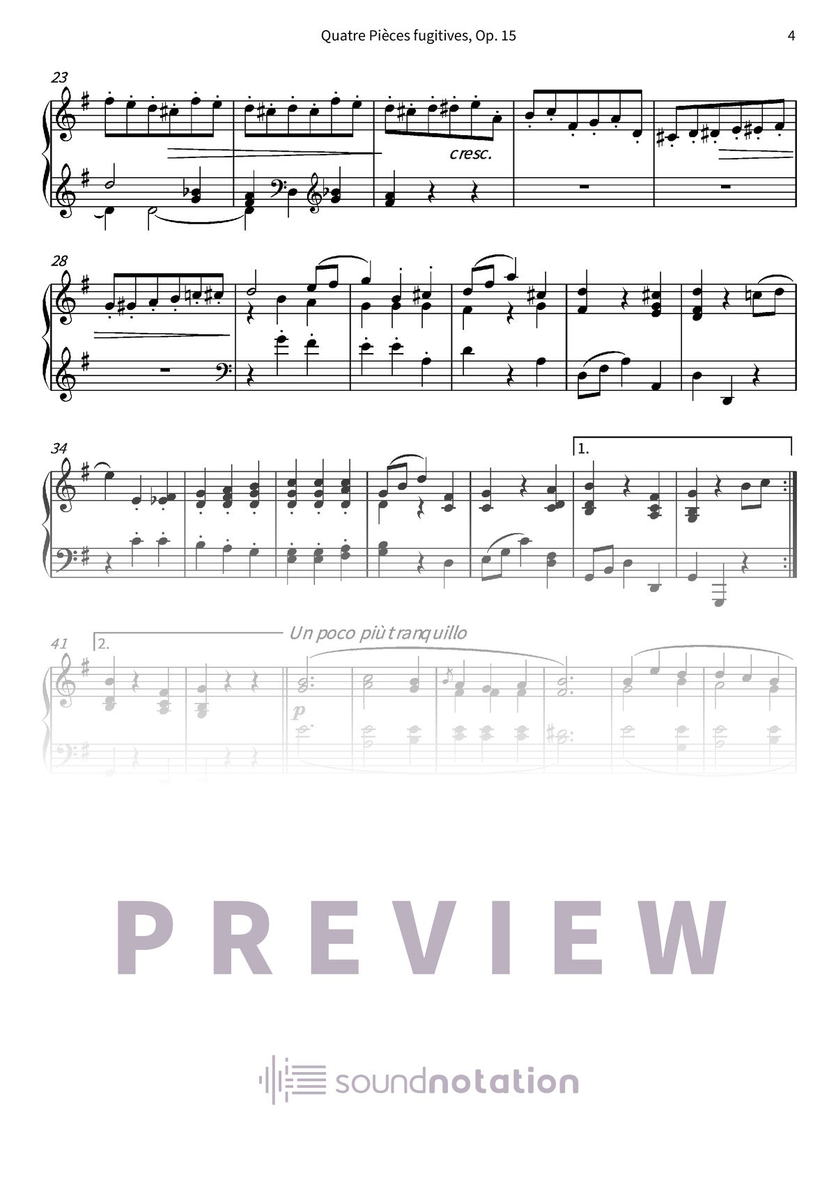 Quatre Pièces fugitives, Op. 15 - Preview Page 2