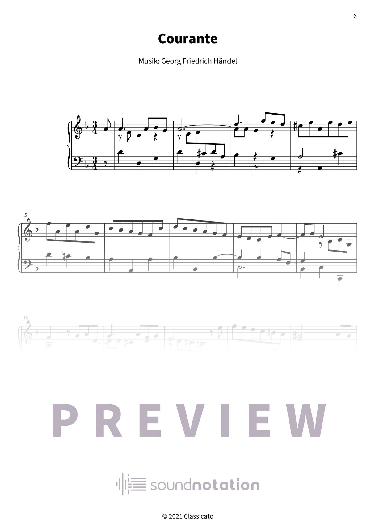 Suite Nr. 4 d-Moll HWV 437 - Preview Page 2
