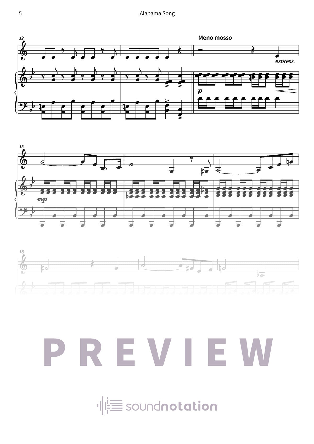 Alabama Song - Preview Page 2