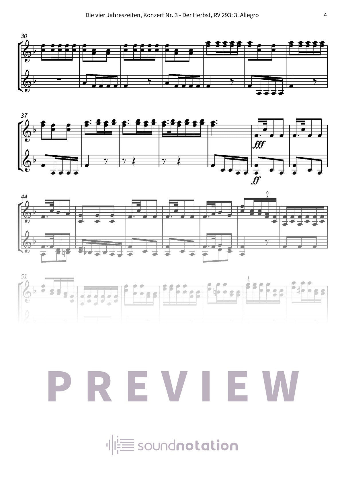 Die vier Jahreszeiten, Konzert Nr. 3 - Der Herbst - Preview Page 2