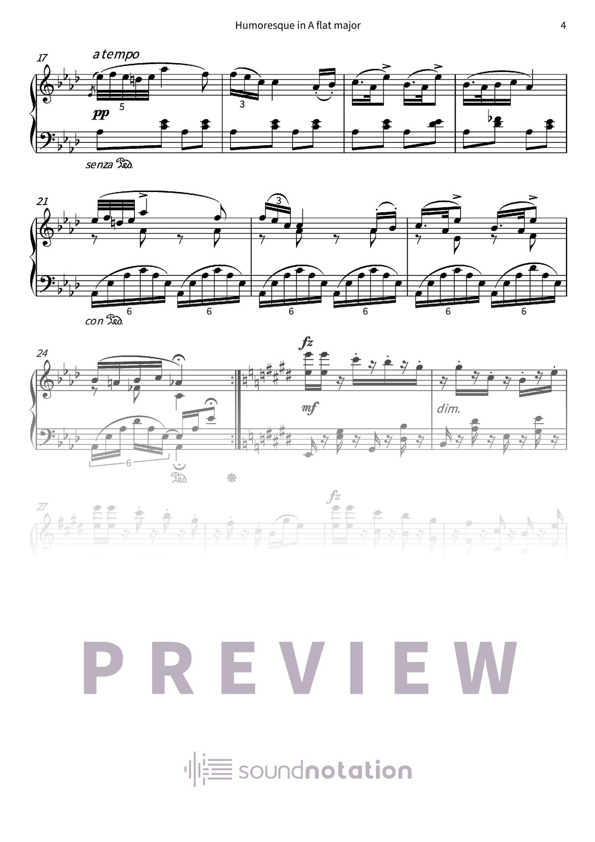 Humoresque in A flat major - Preview Page 2