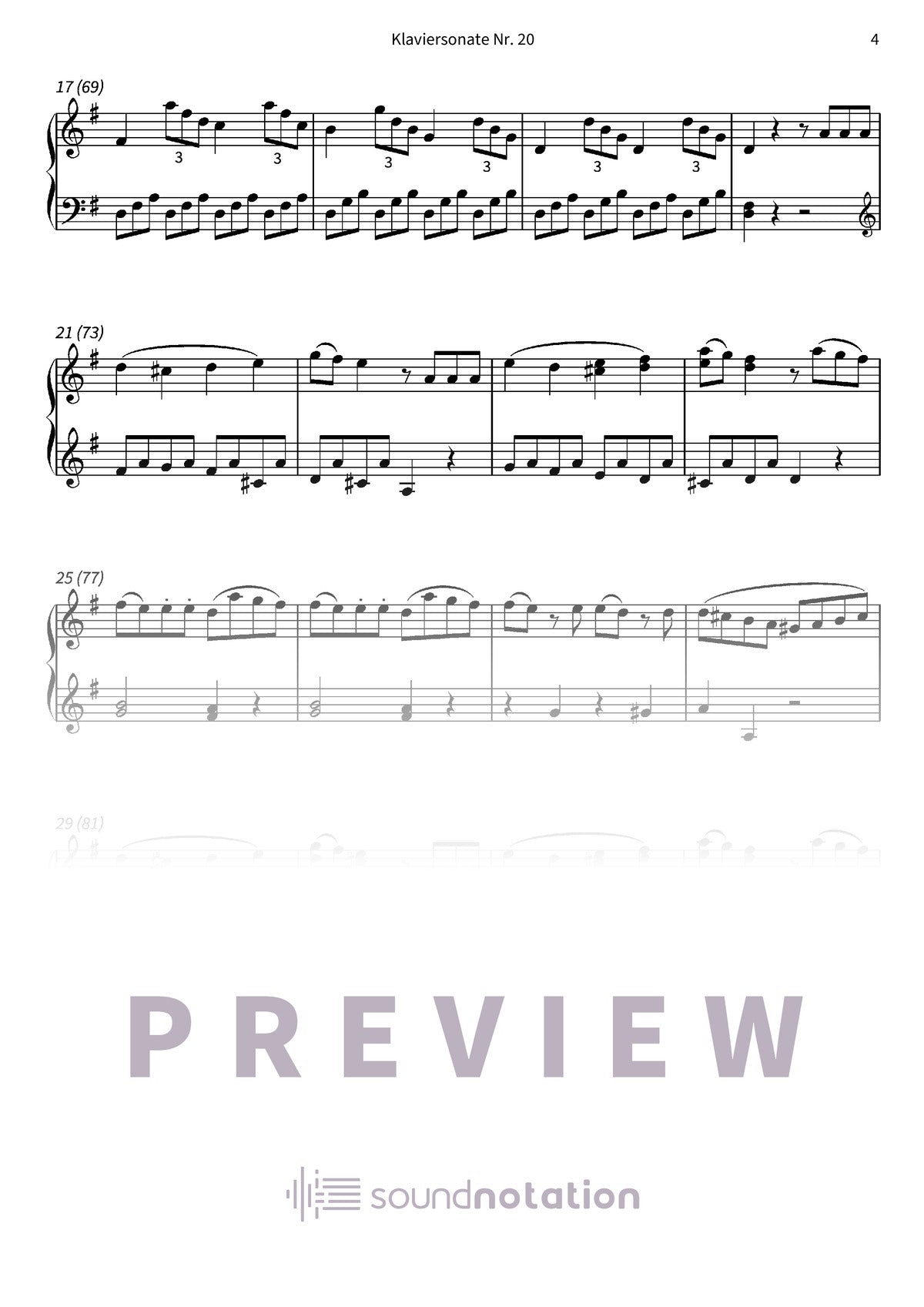 Klaviersonate Nr. 20 - Preview Page 2
