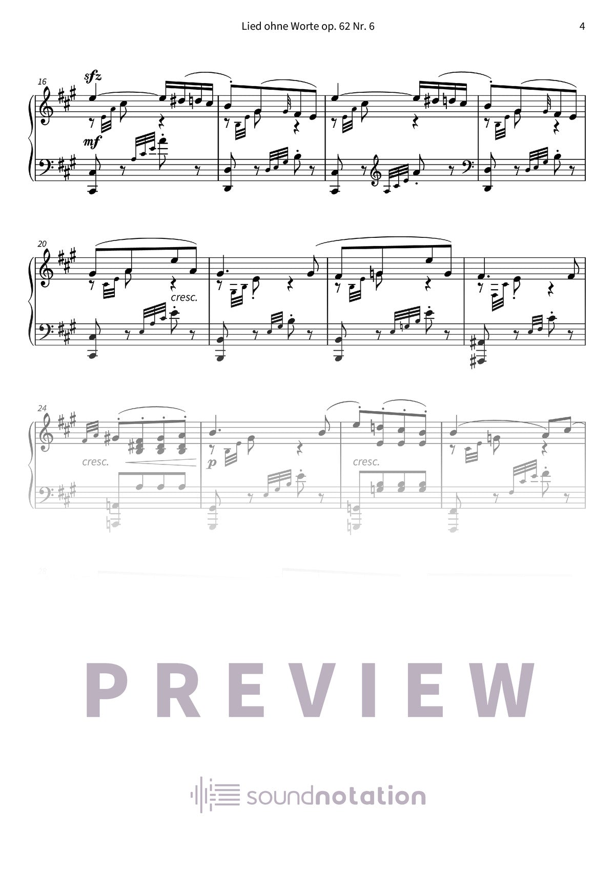 Lied ohne Worte op. 62 Nr. 6 - Preview Page 2