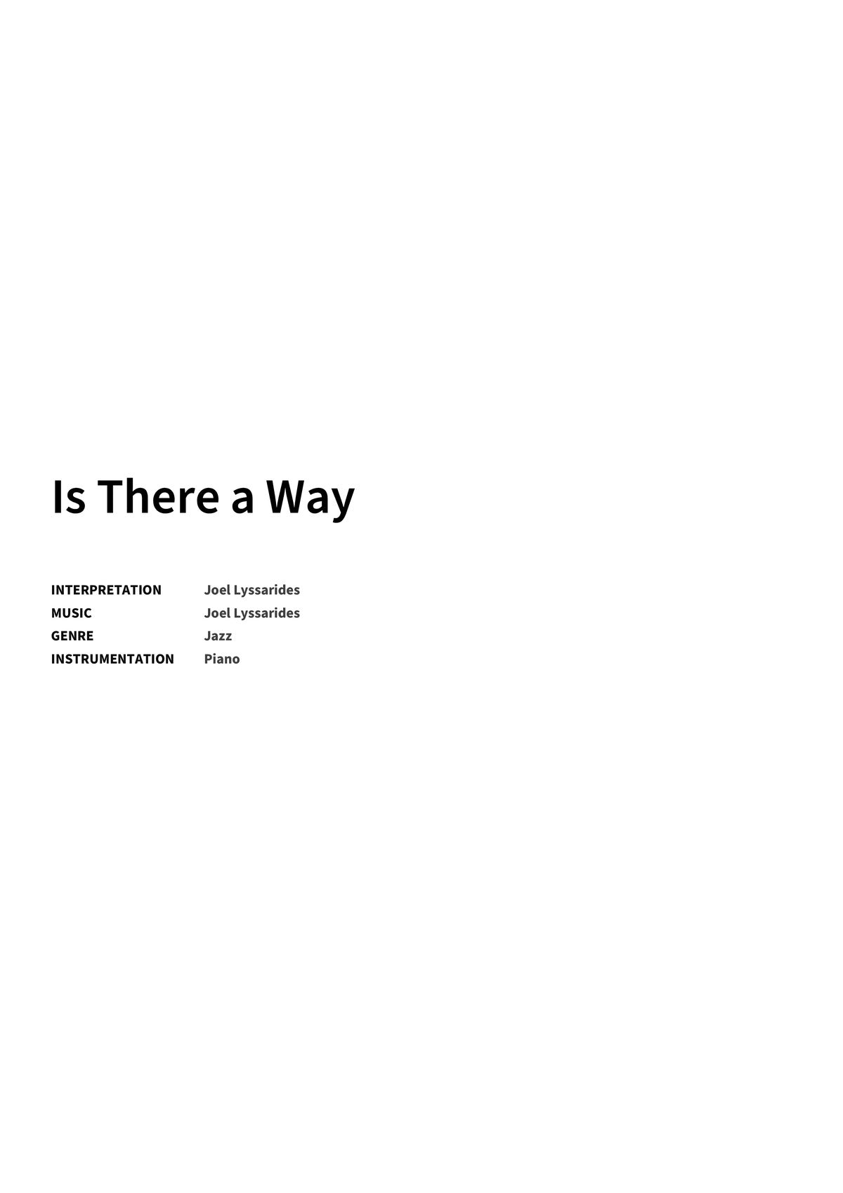 Is There a Way - Title Page