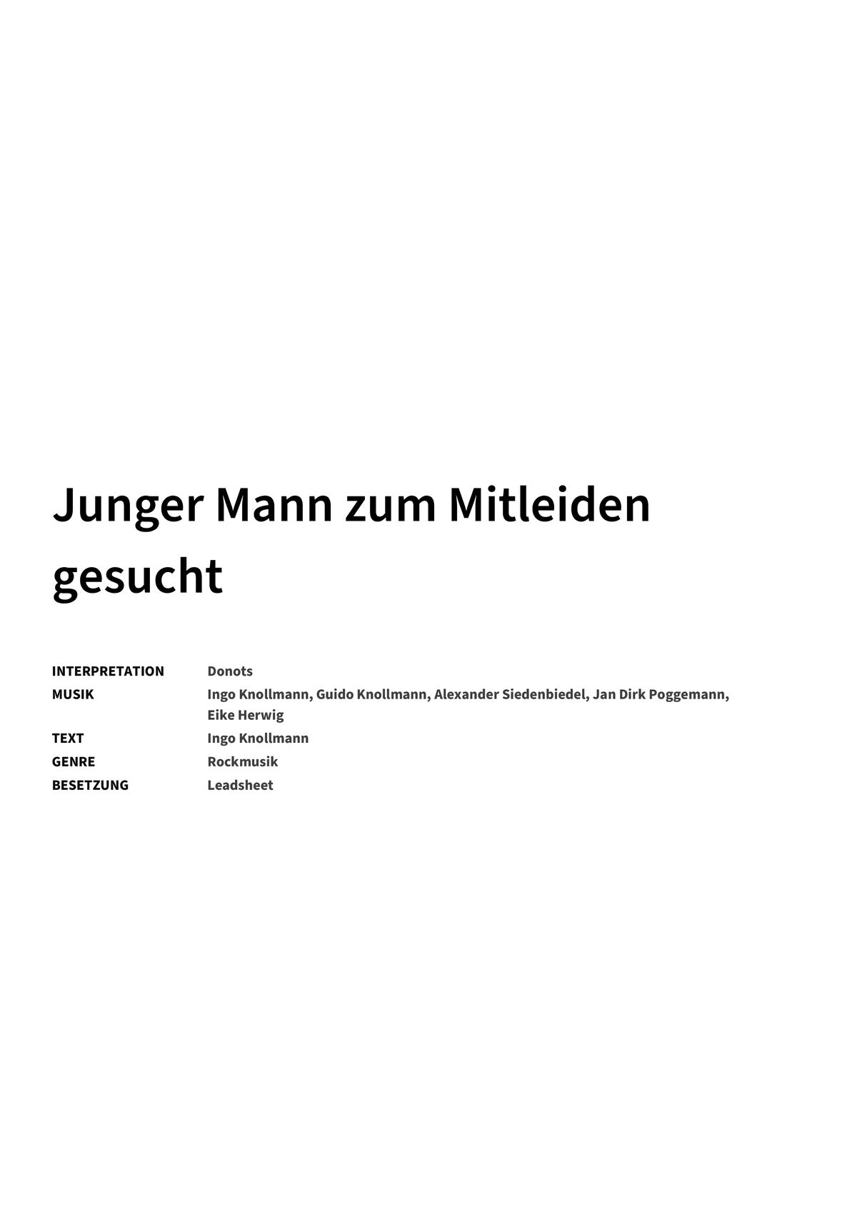 Junger Mann zum Mitleiden gesucht - Title Page