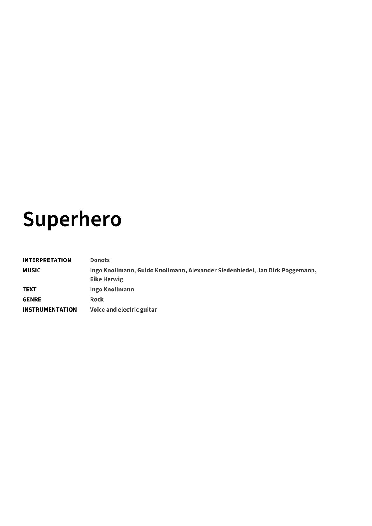 Superhero - Title Page
