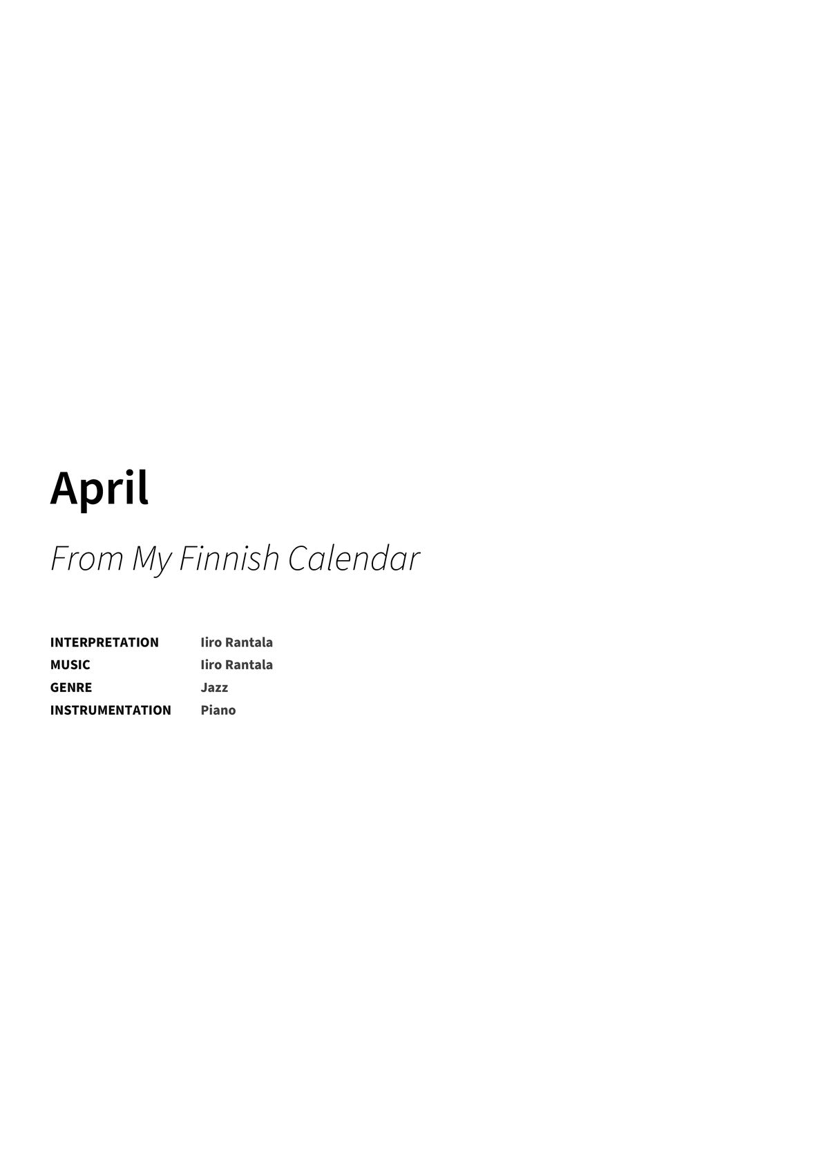 April - Title Page