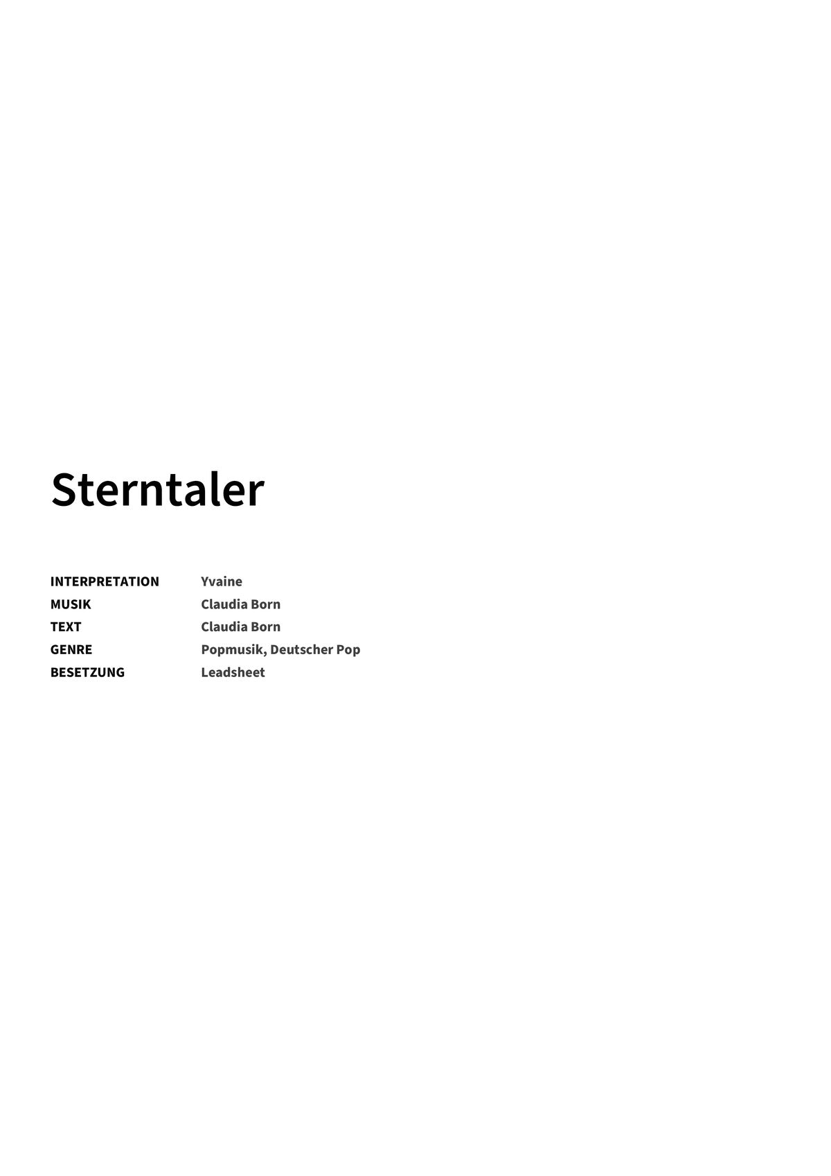 Sterntaler - Title Page