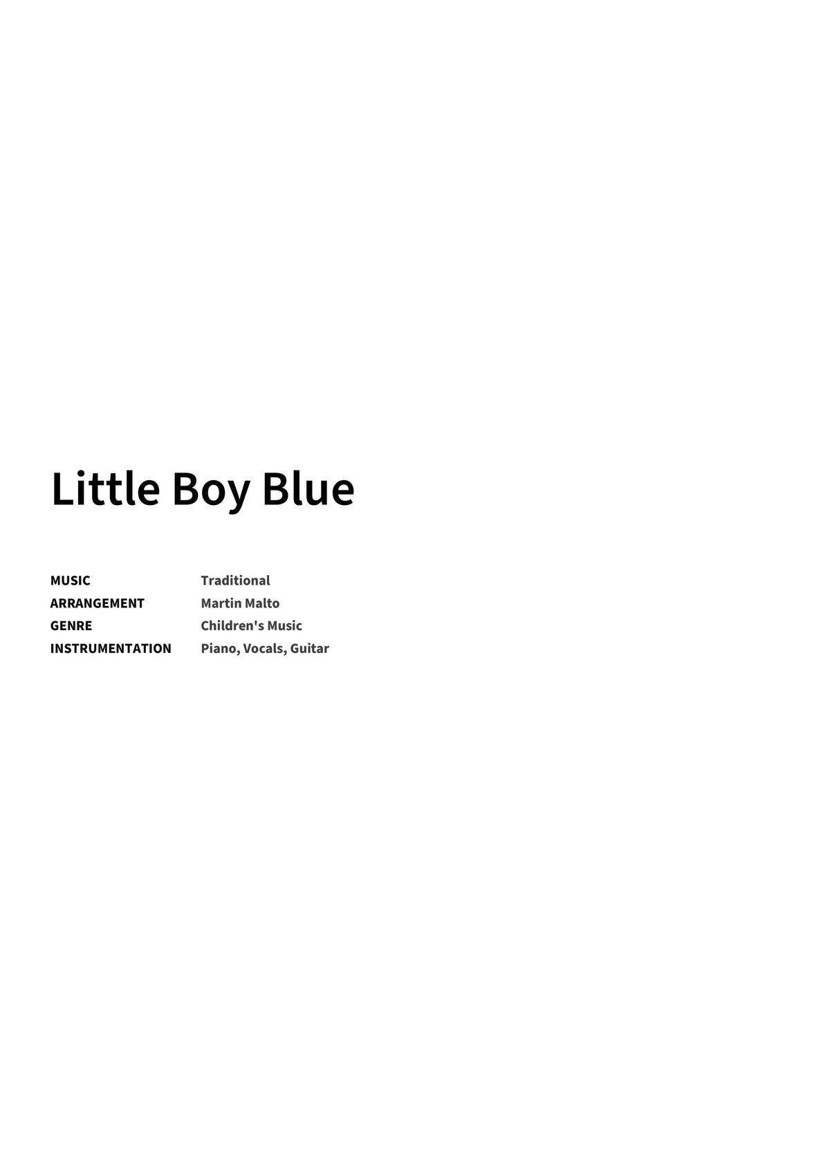 Little Boy Blue - Title Page