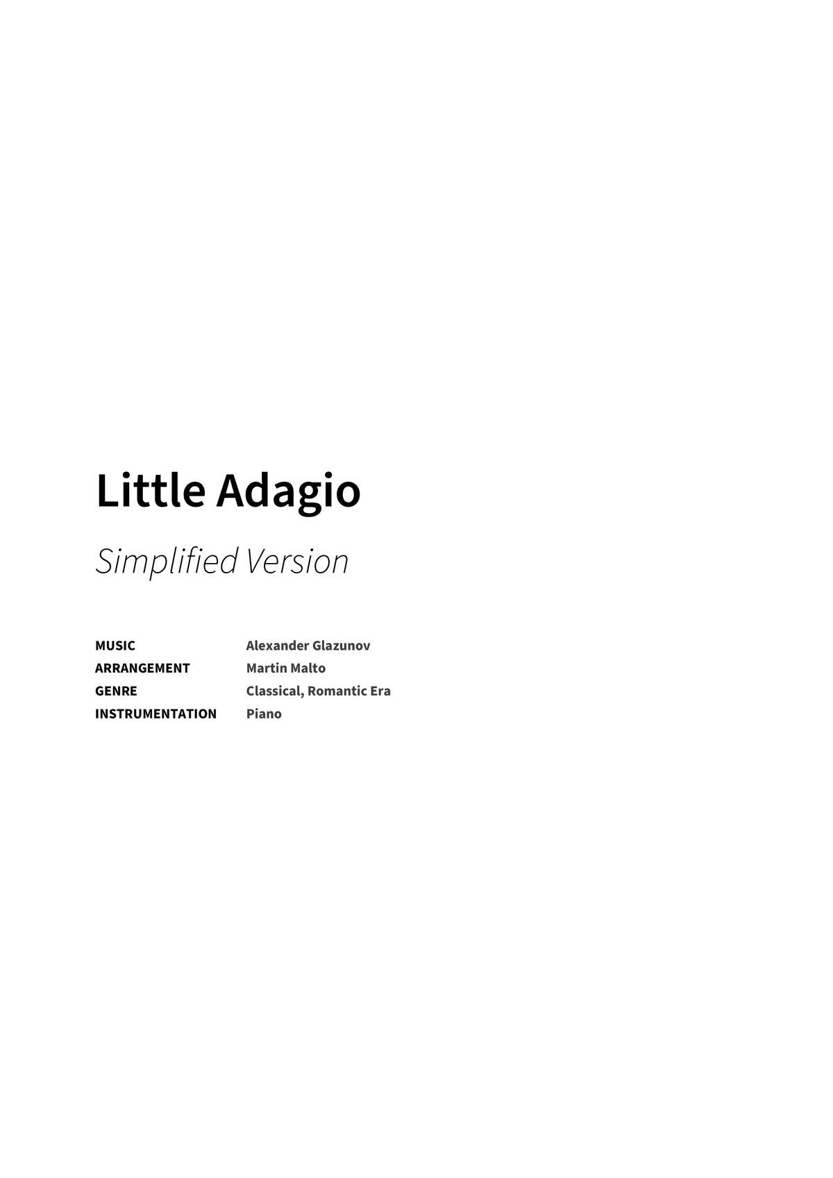 Little Adagio - Title Page