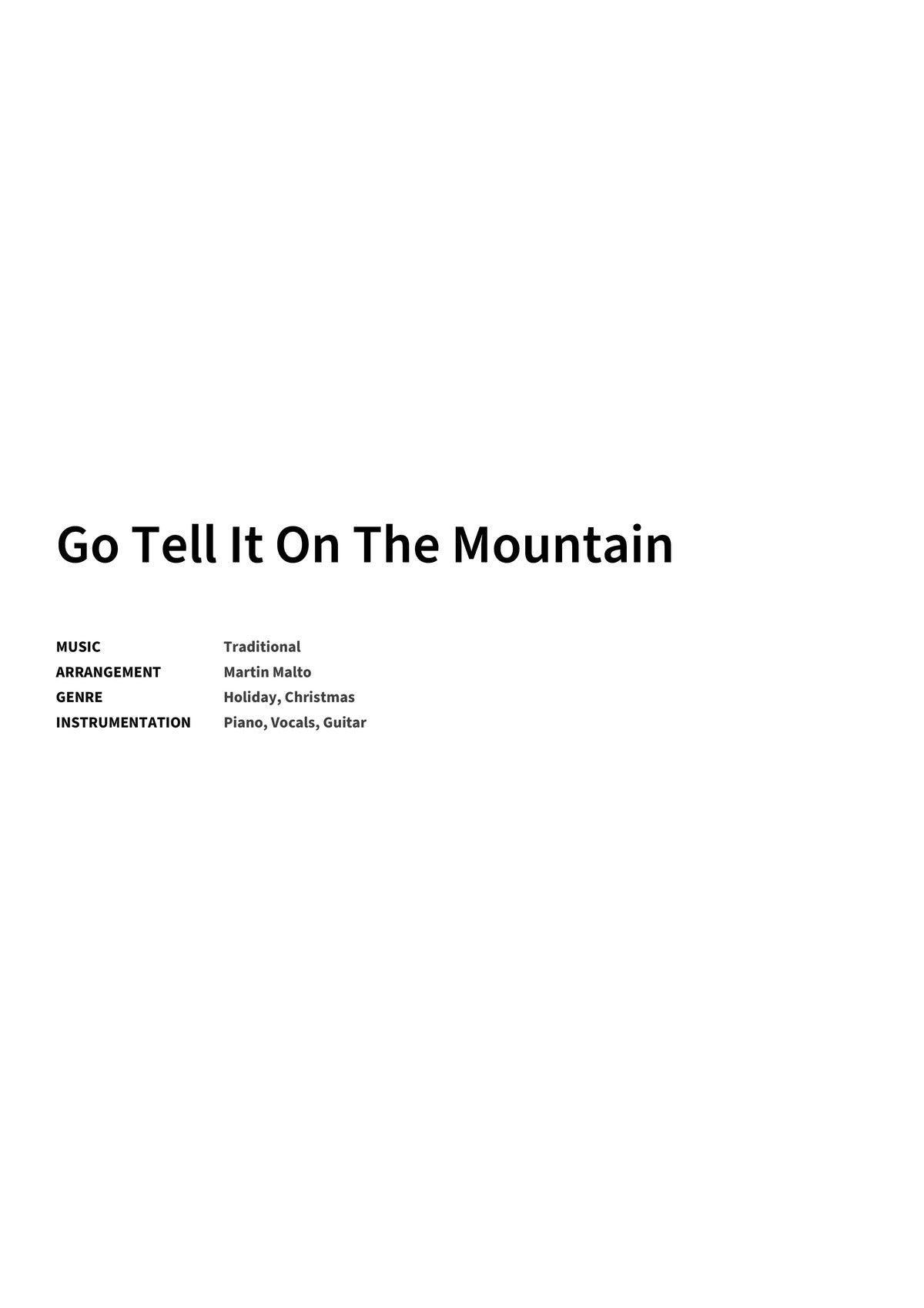 Go Tell It On The Mountain - Title Page