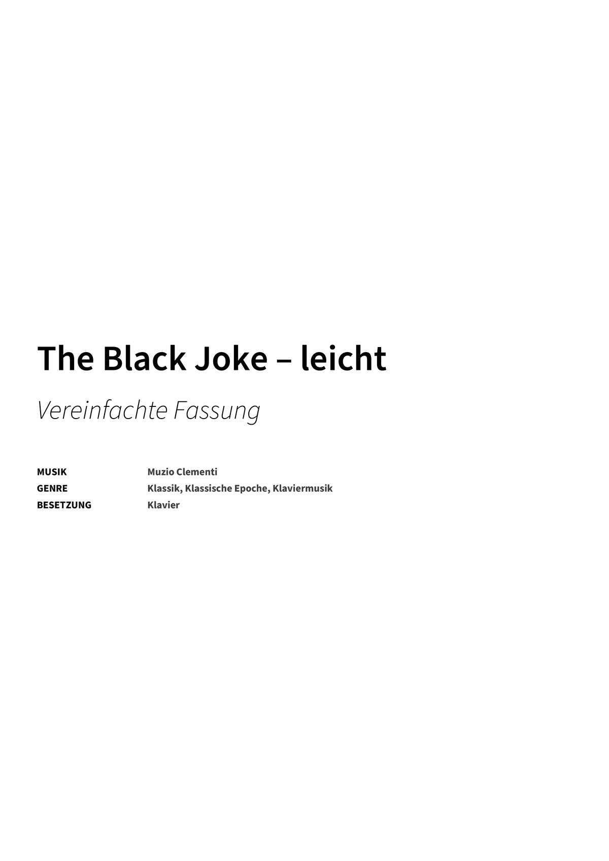 The Black Joke – leicht - Title Page