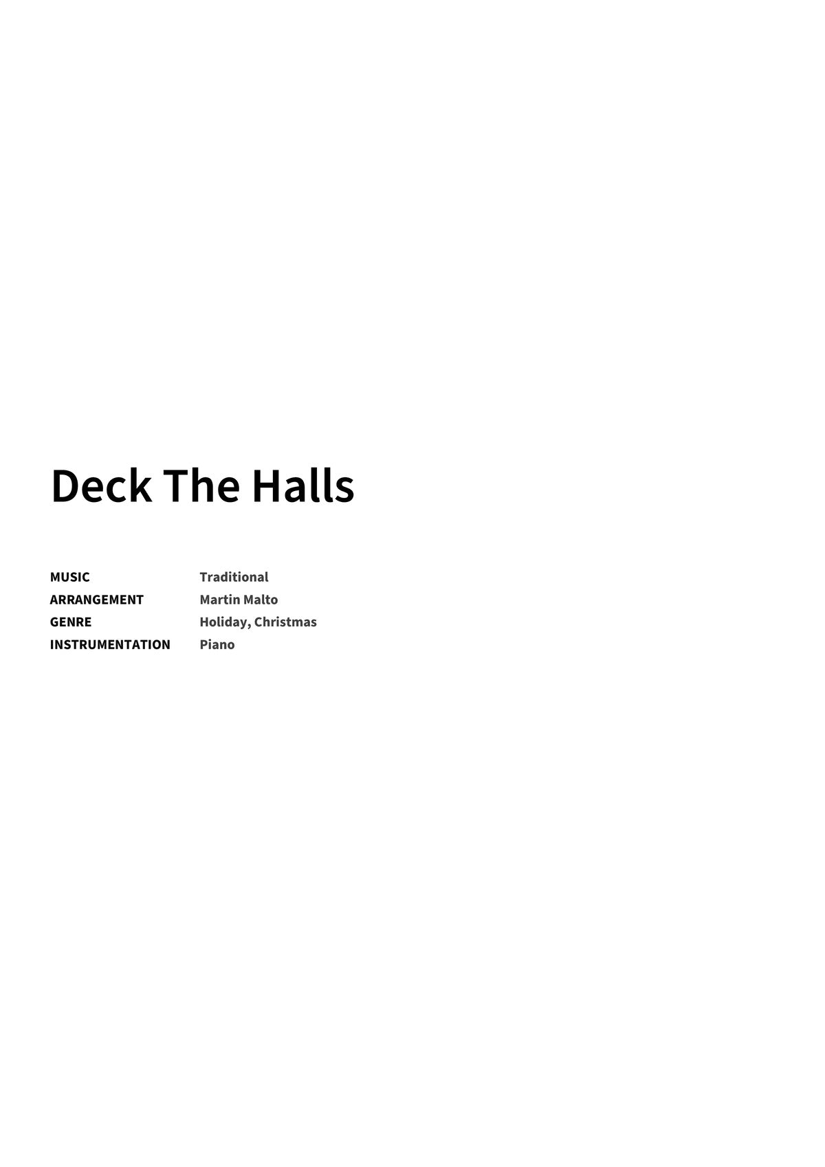 Deck The Halls - Title Page