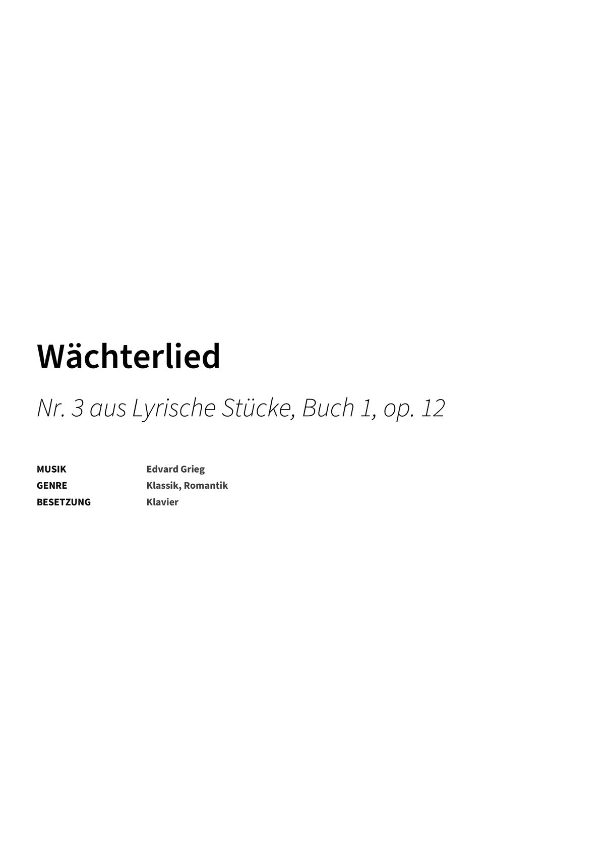 Wächterlied - Title Page