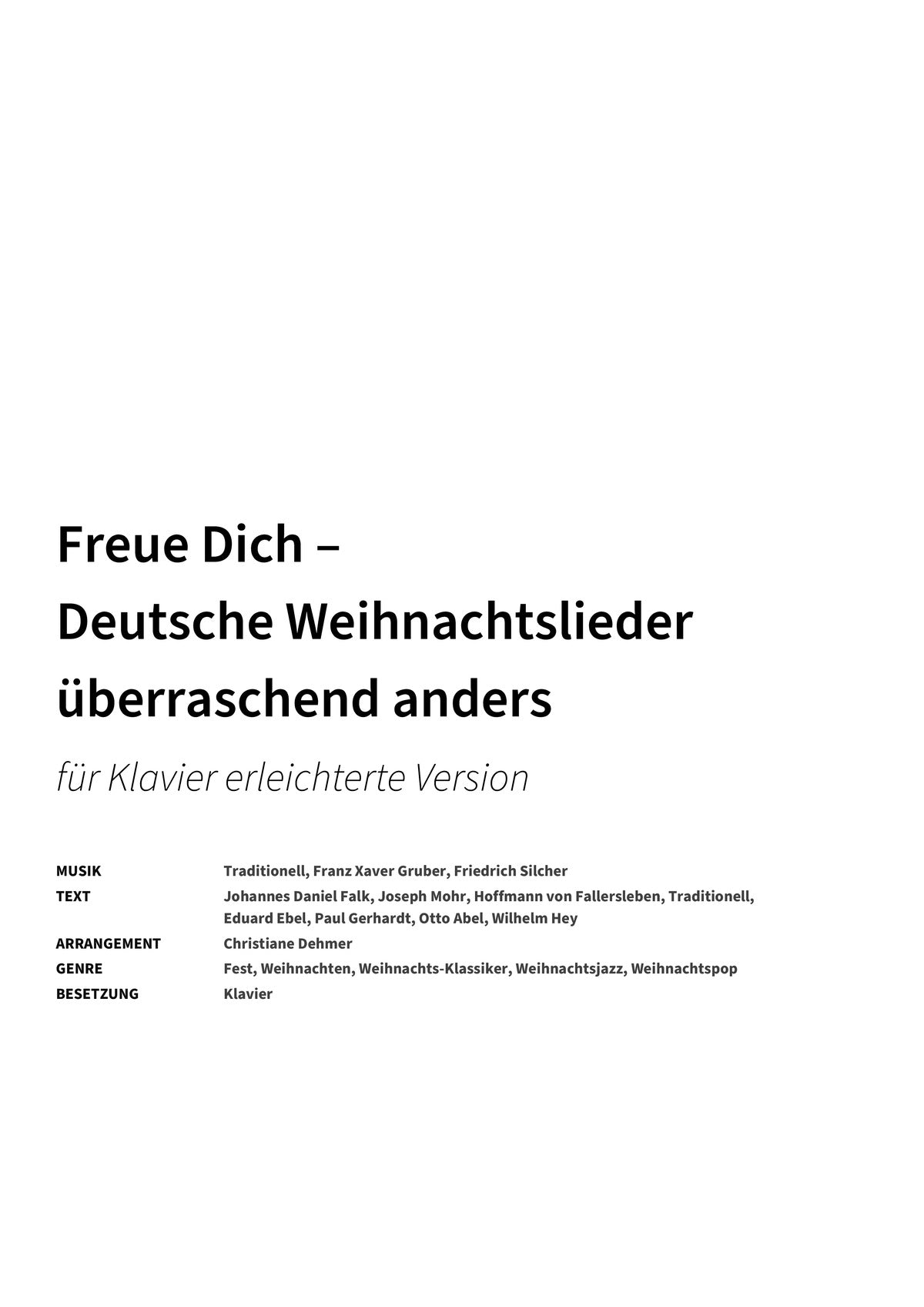 Freue Dich – Deutsche Weihnachtslieder überraschend anders - Title Page