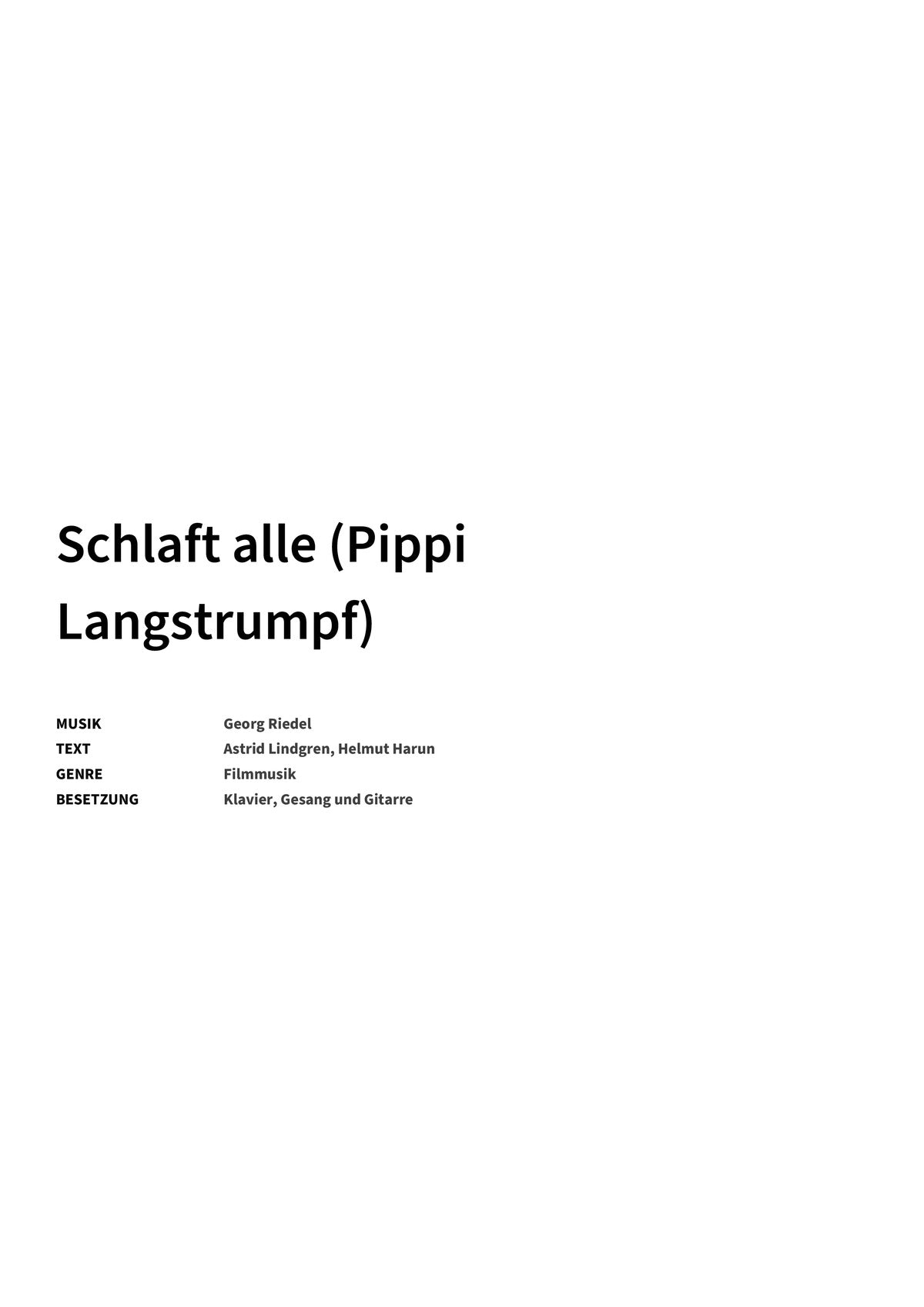 Schlaft alle (Pippi Langstrumpf) - Title Page