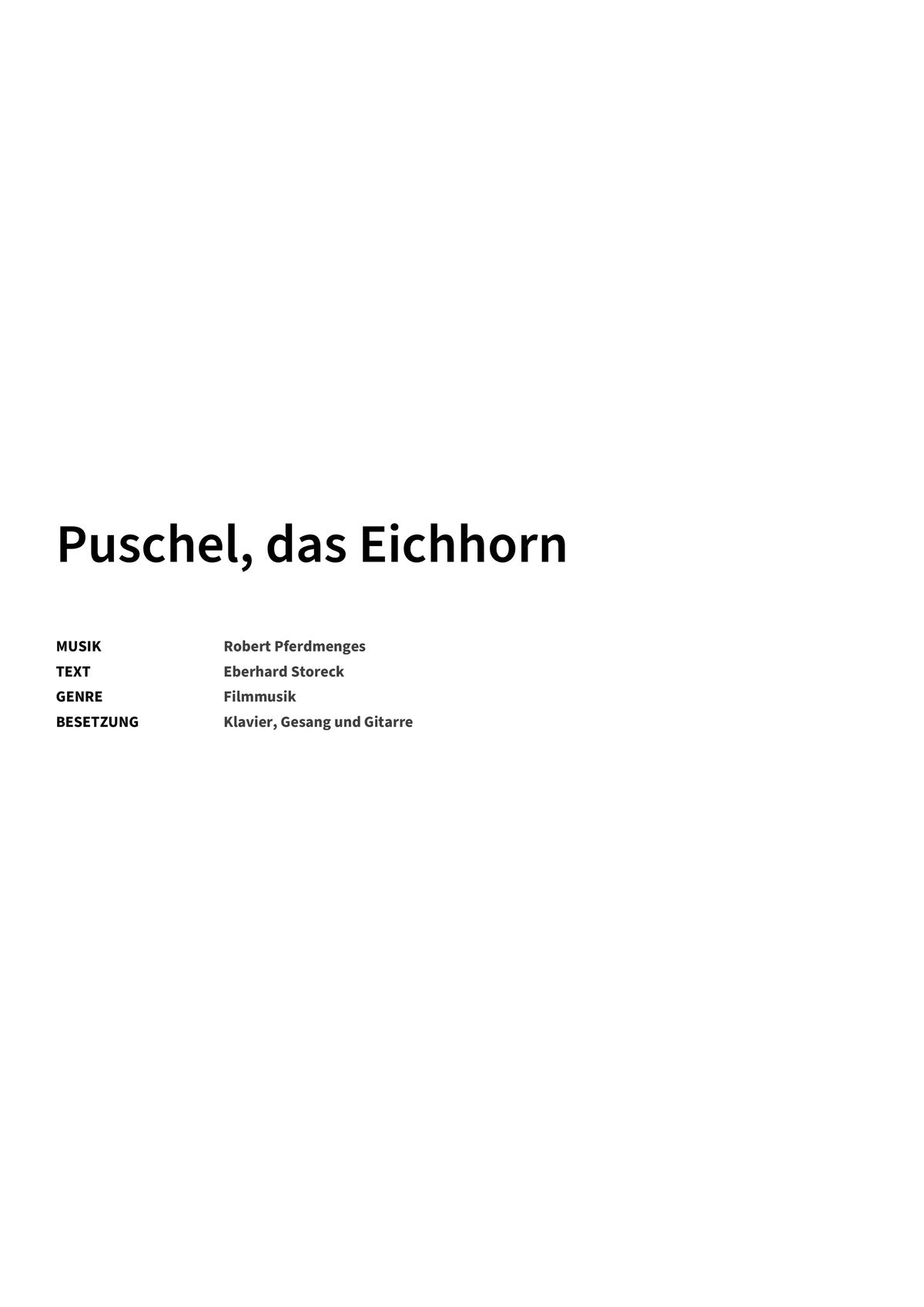 Puschel, das Eichhorn - Title Page
