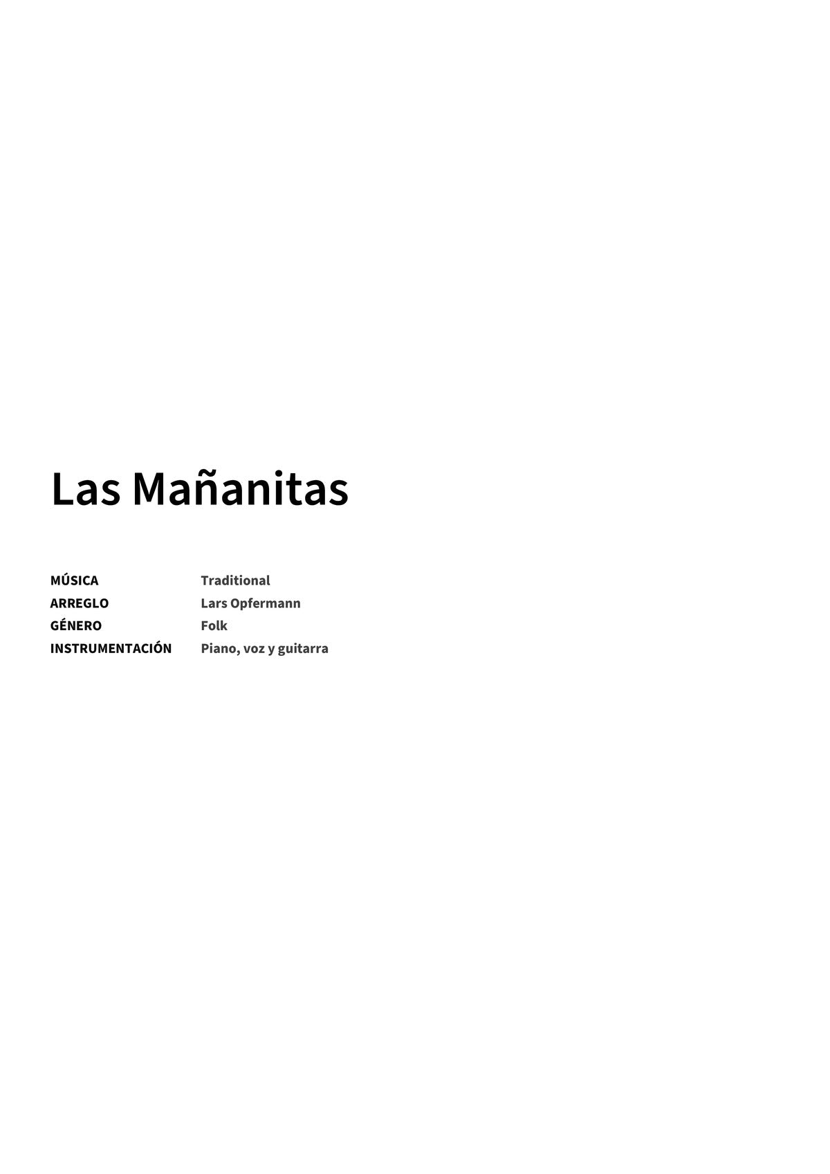 Las Mañanitas - Title Page