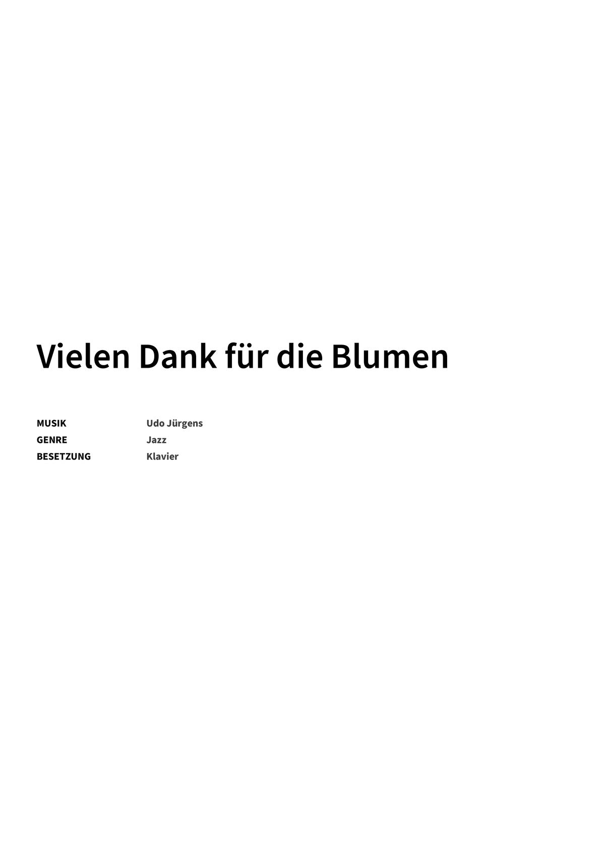 Vielen Dank für die Blumen - Title Page