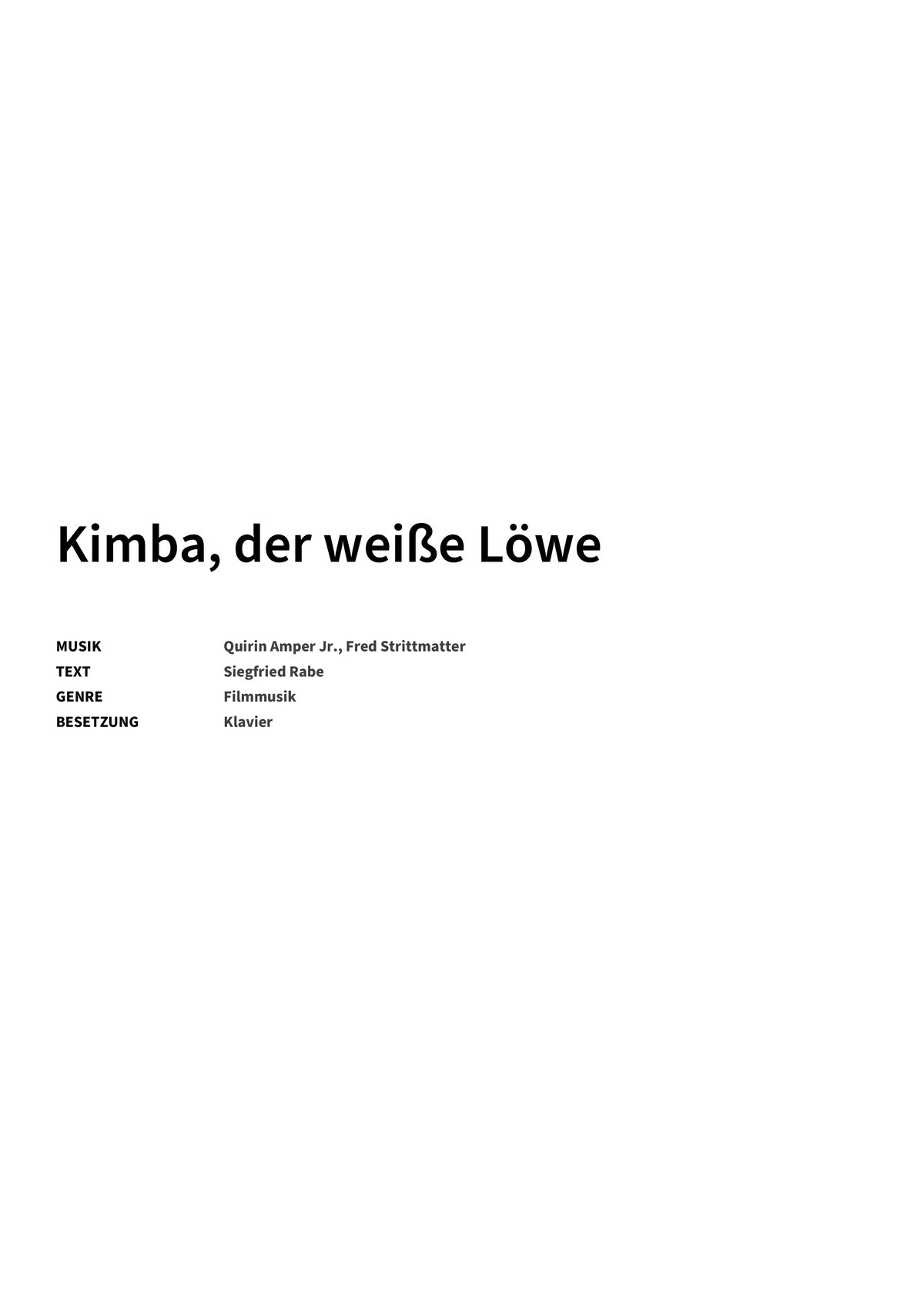 Kimba, der weiße Löwe - Title Page