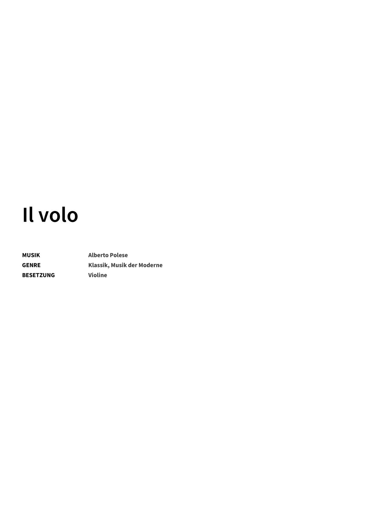 Il volo - Title Page