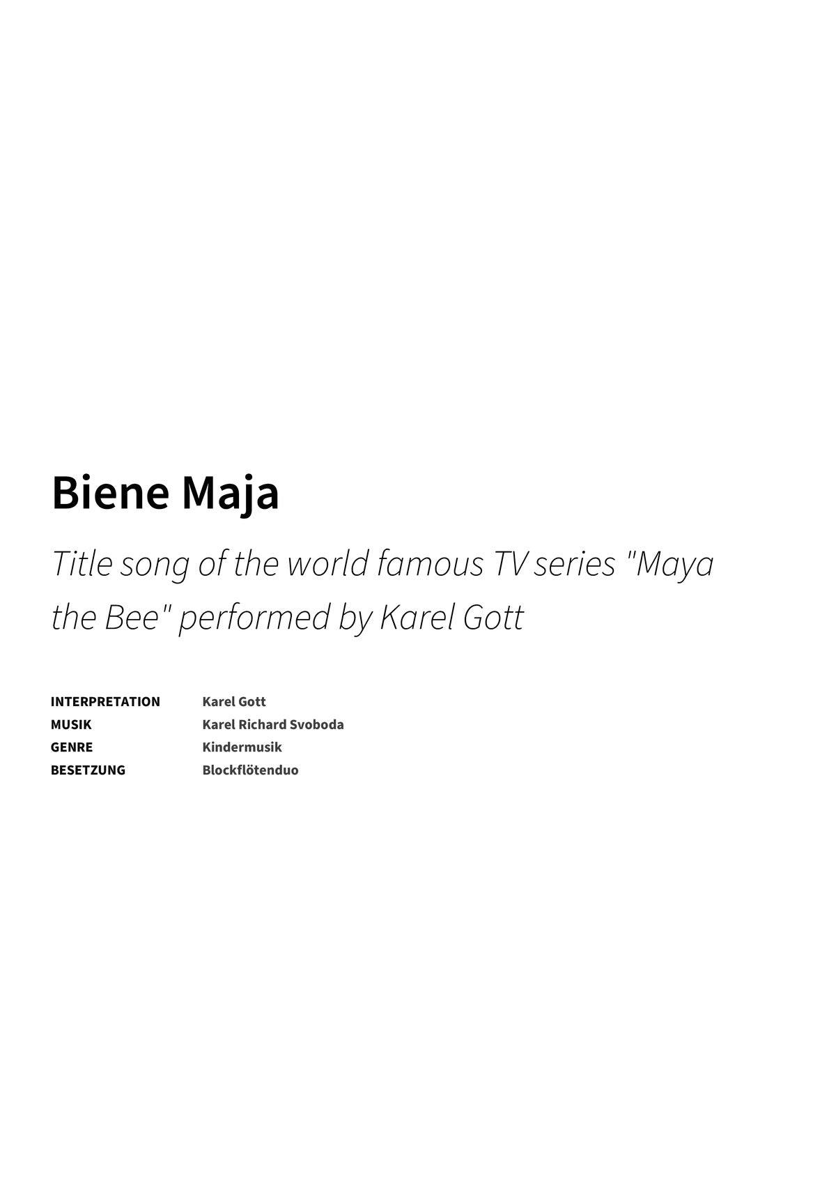 Biene Maja - Title Page