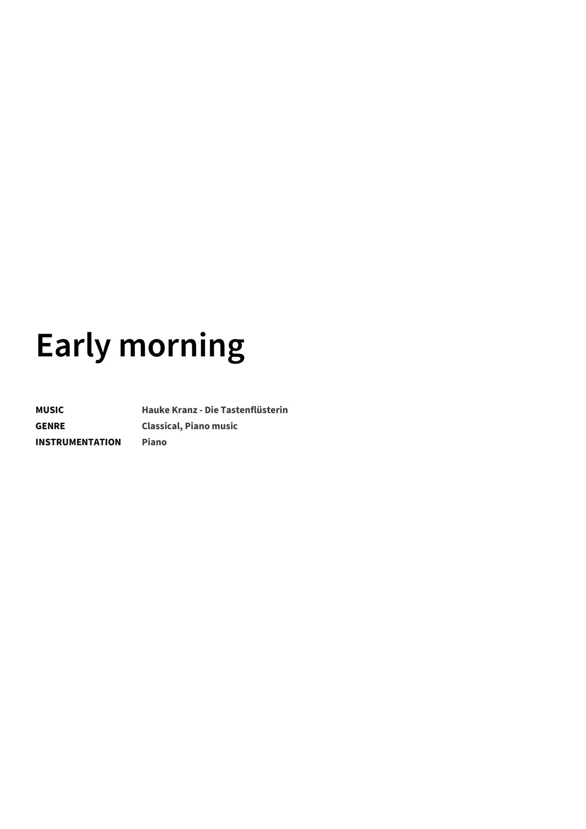 Early morning - Title Page