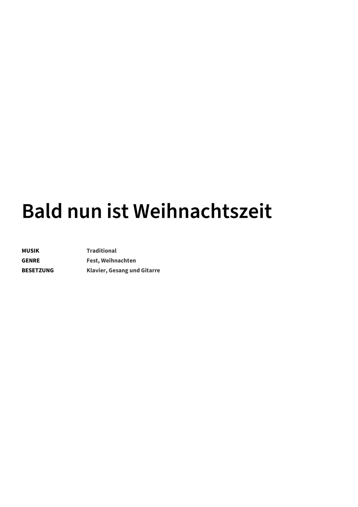 Bald nun ist Weihnachtszeit - Title Page