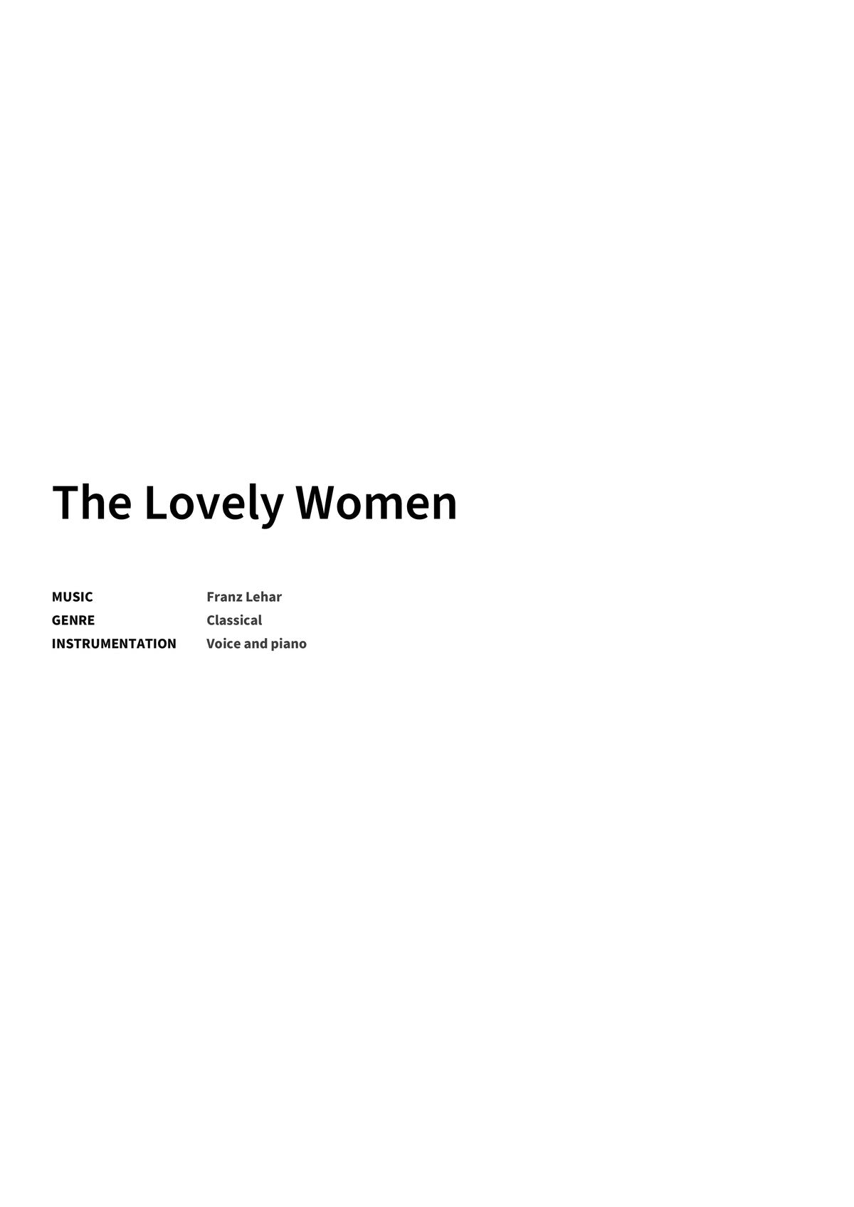 The Lovely Women - Title Page