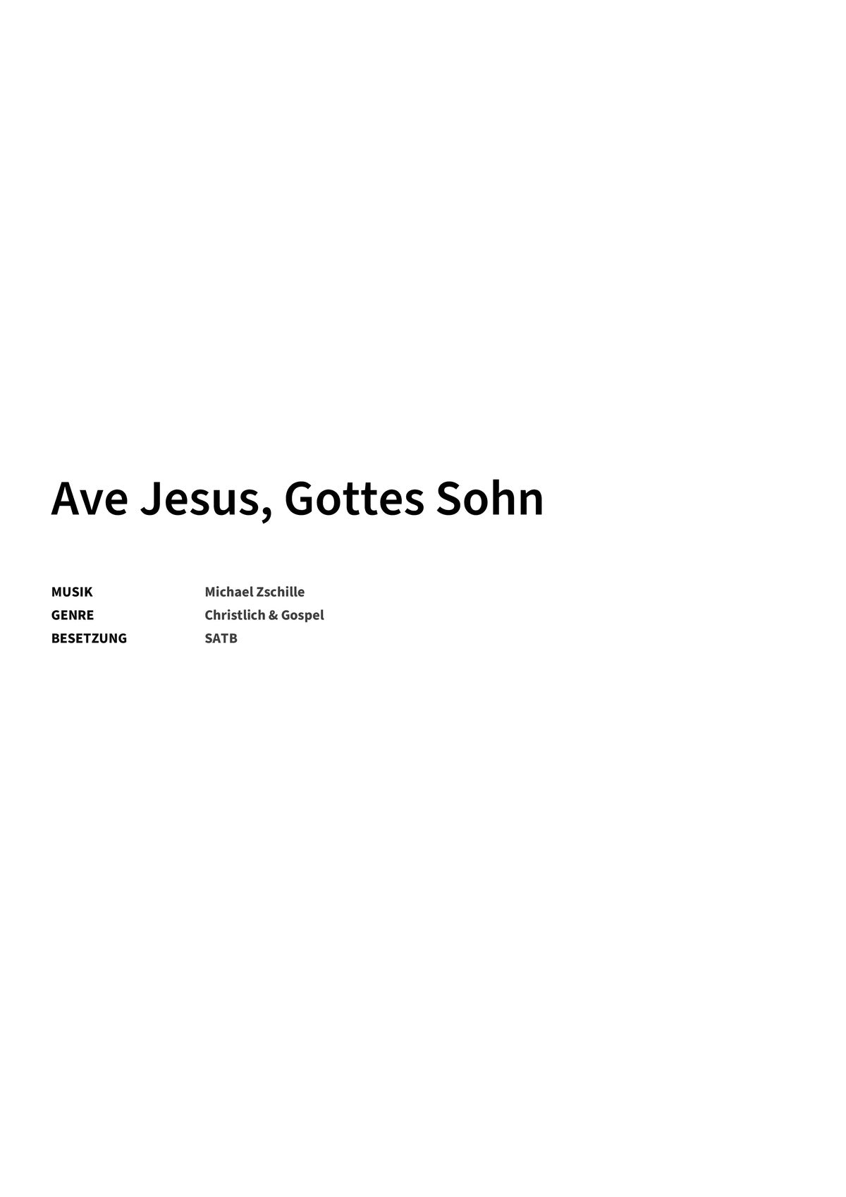 Ave Jesus, Gottes Sohn - Title Page