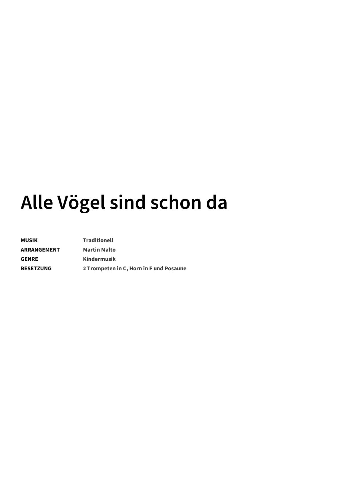 Alle Vögel sind schon da - Title Page