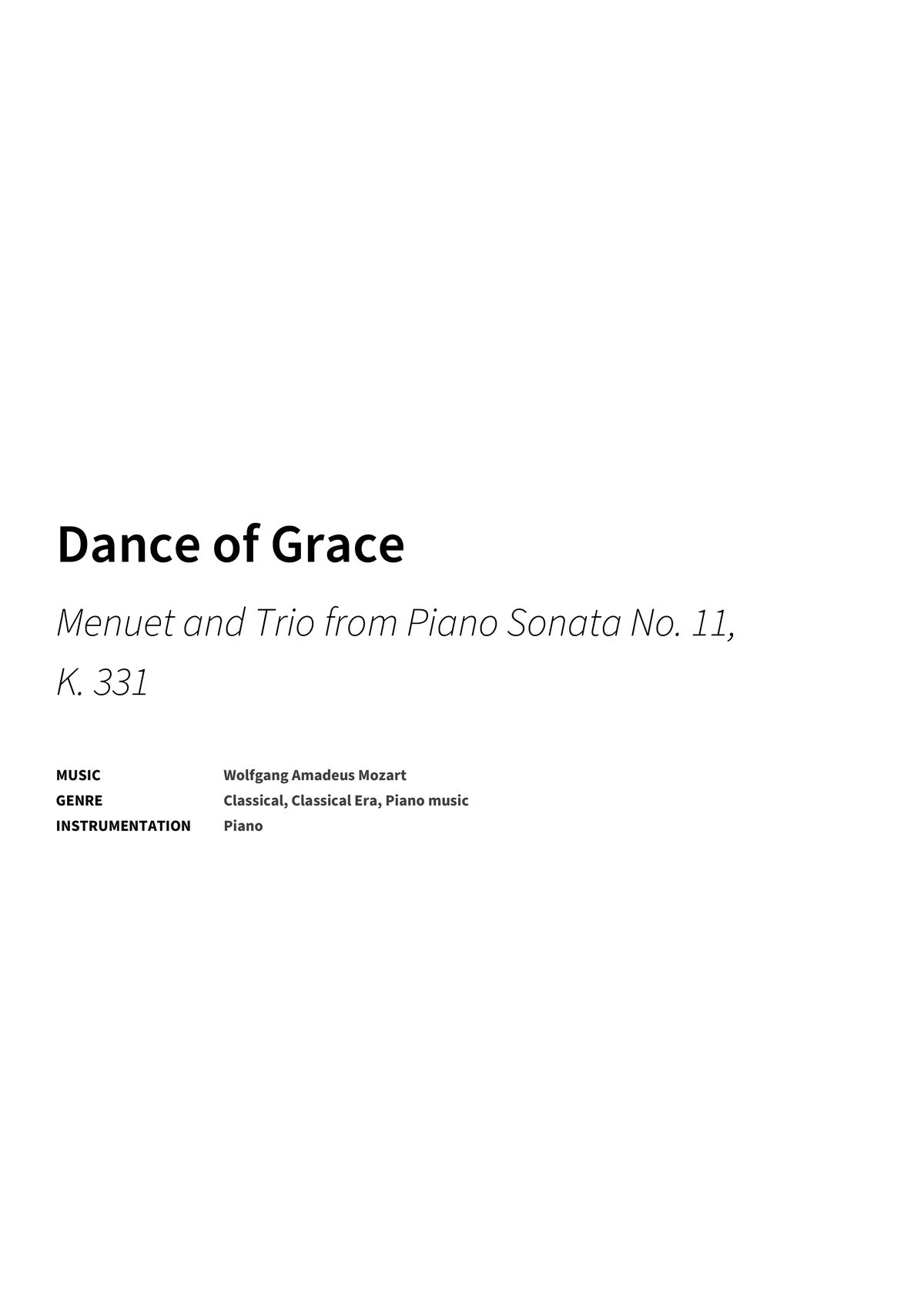 Dance of Grace - Title Page