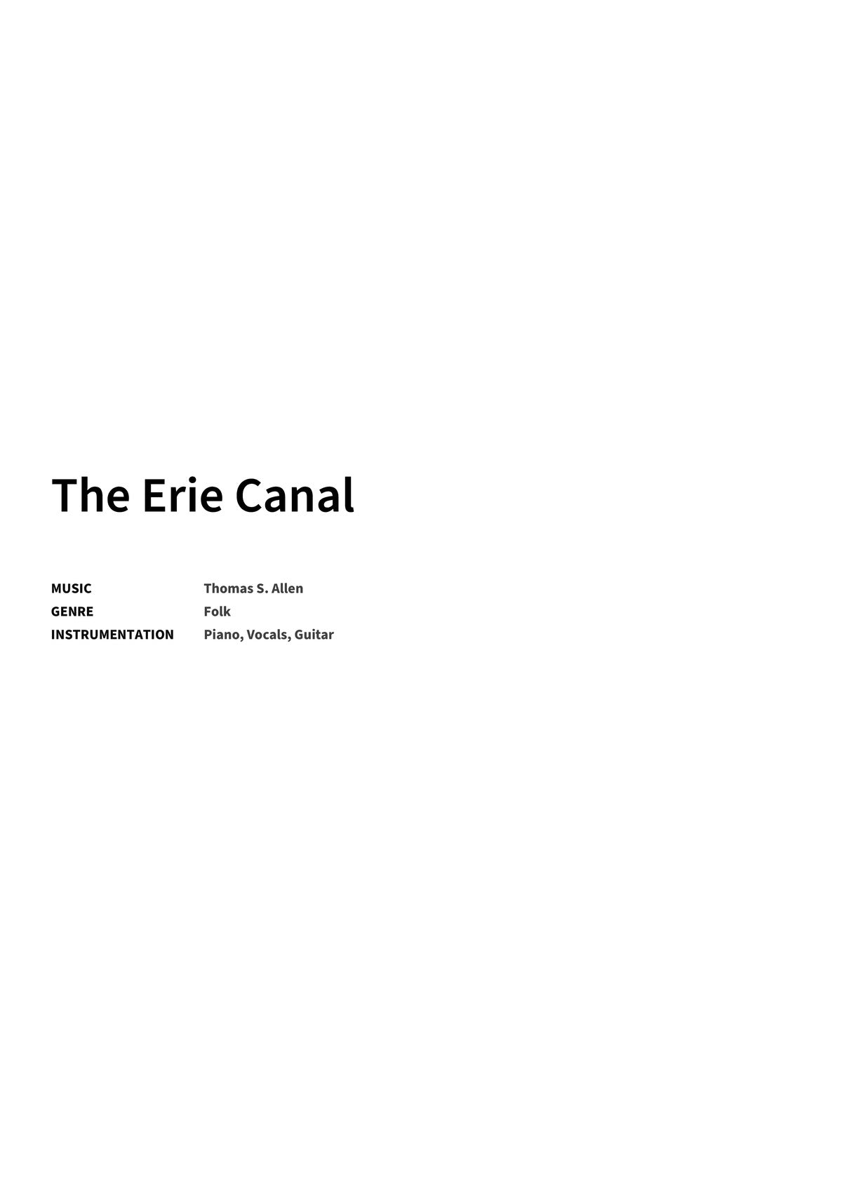 The Erie Canal - Title Page