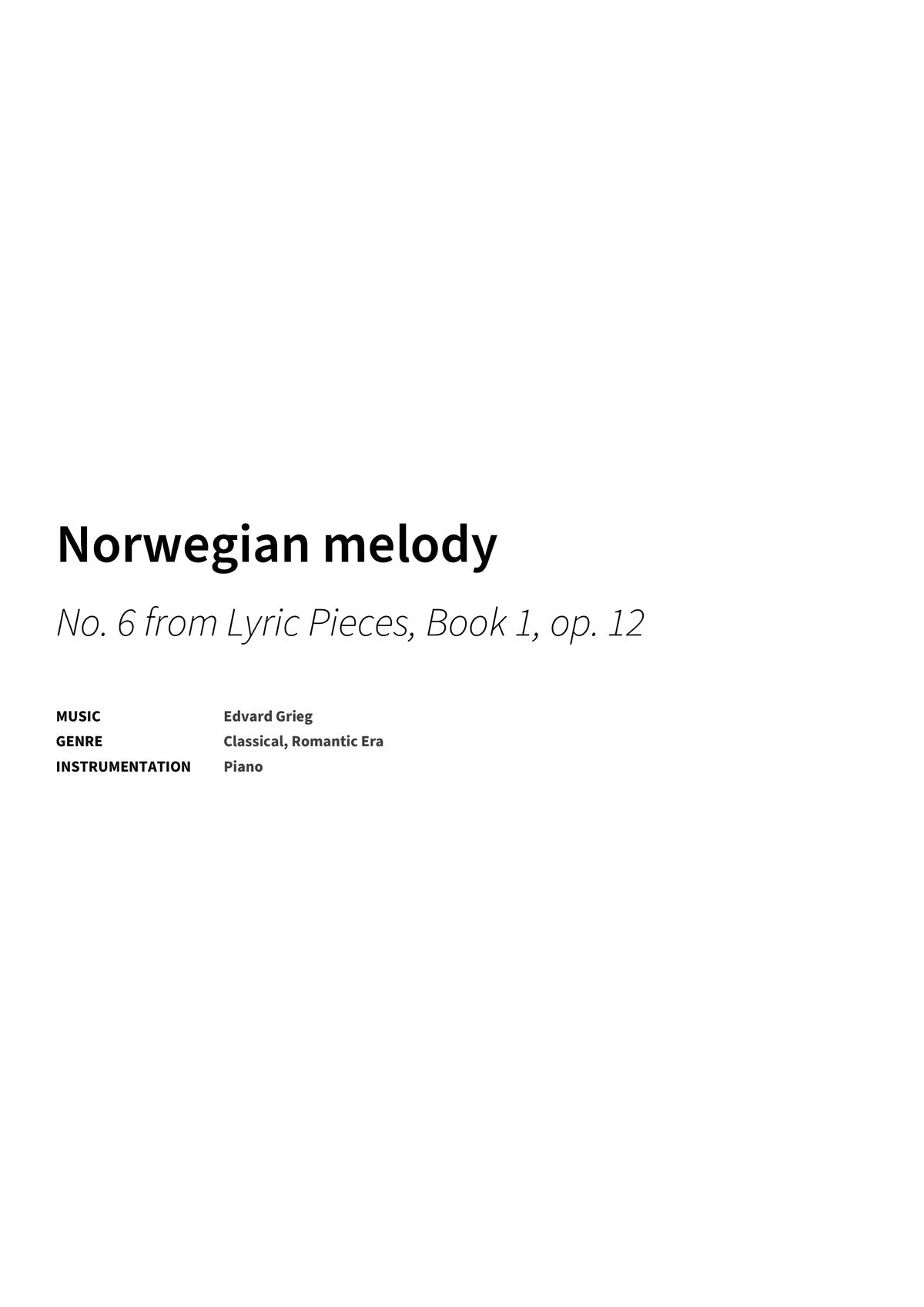 Norwegian melody - Title Page