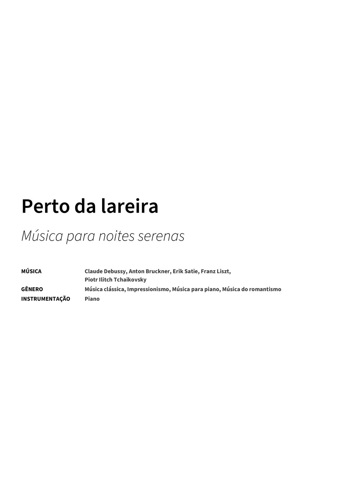 Perto da lareira - Title Page