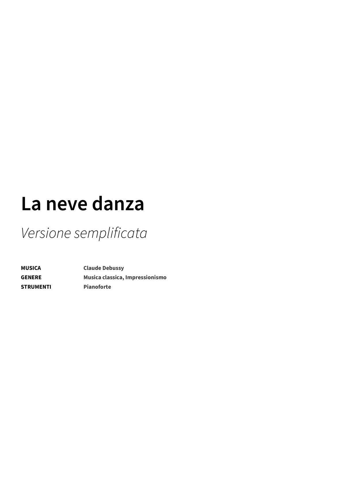 La neve danza - Title Page
