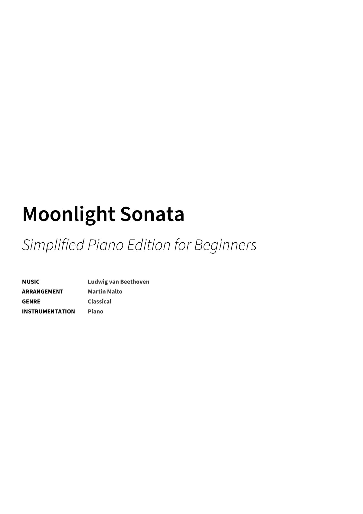 Moonlight Sonata - Title Page