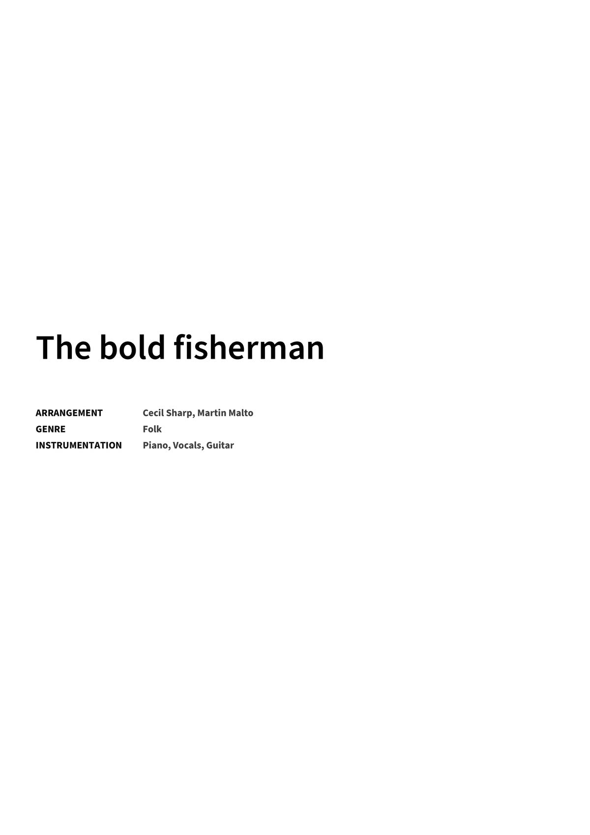 The bold fisherman - Title Page