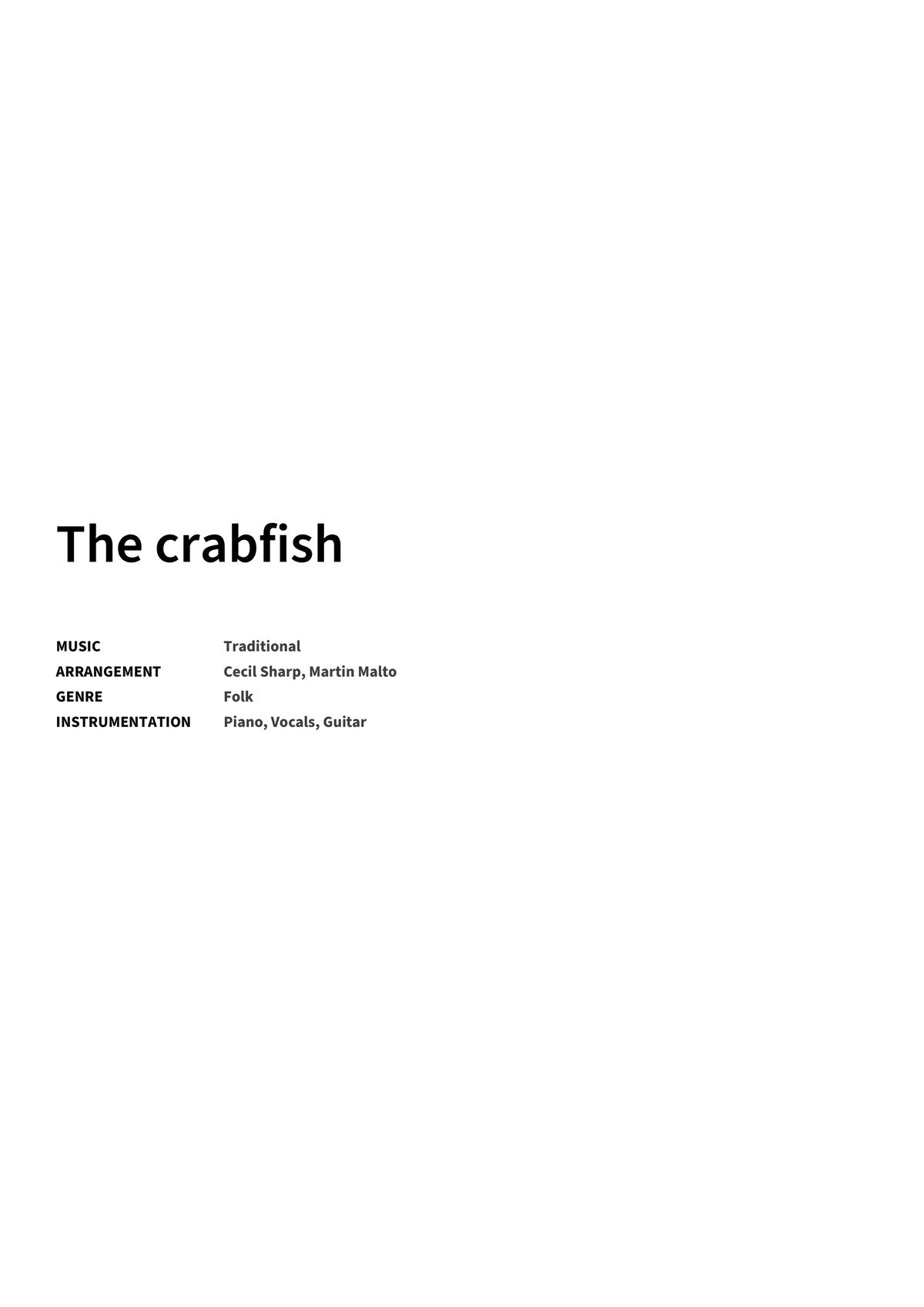 The crabfish - Title Page