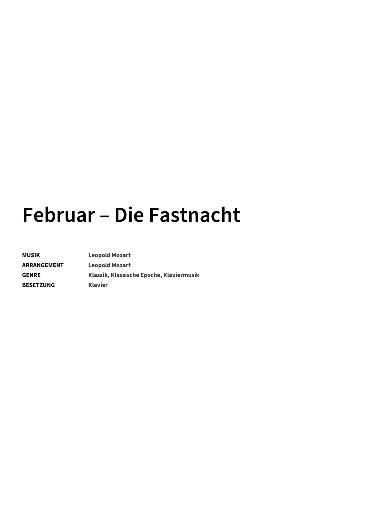 Februar – Die Fastnacht - Title Page