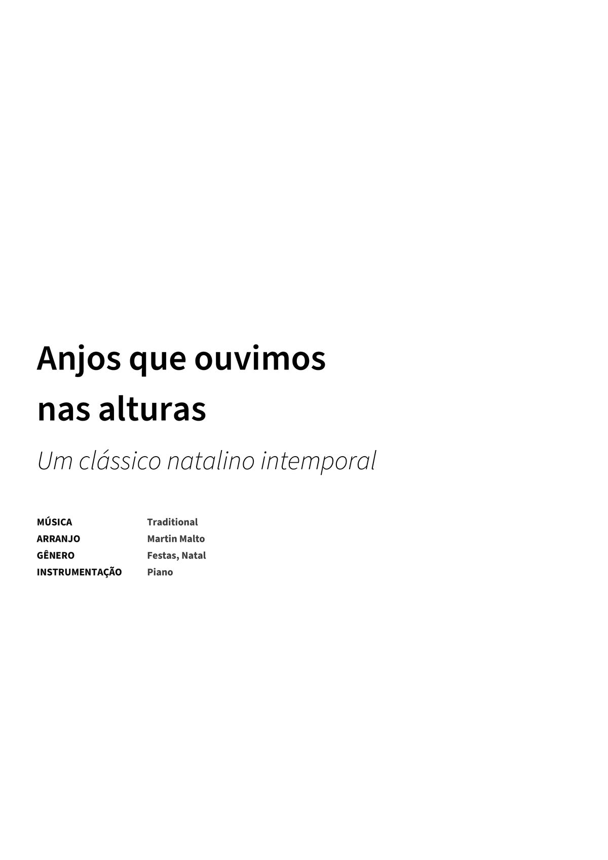 Anjos que ouvimos nas alturas - Title Page