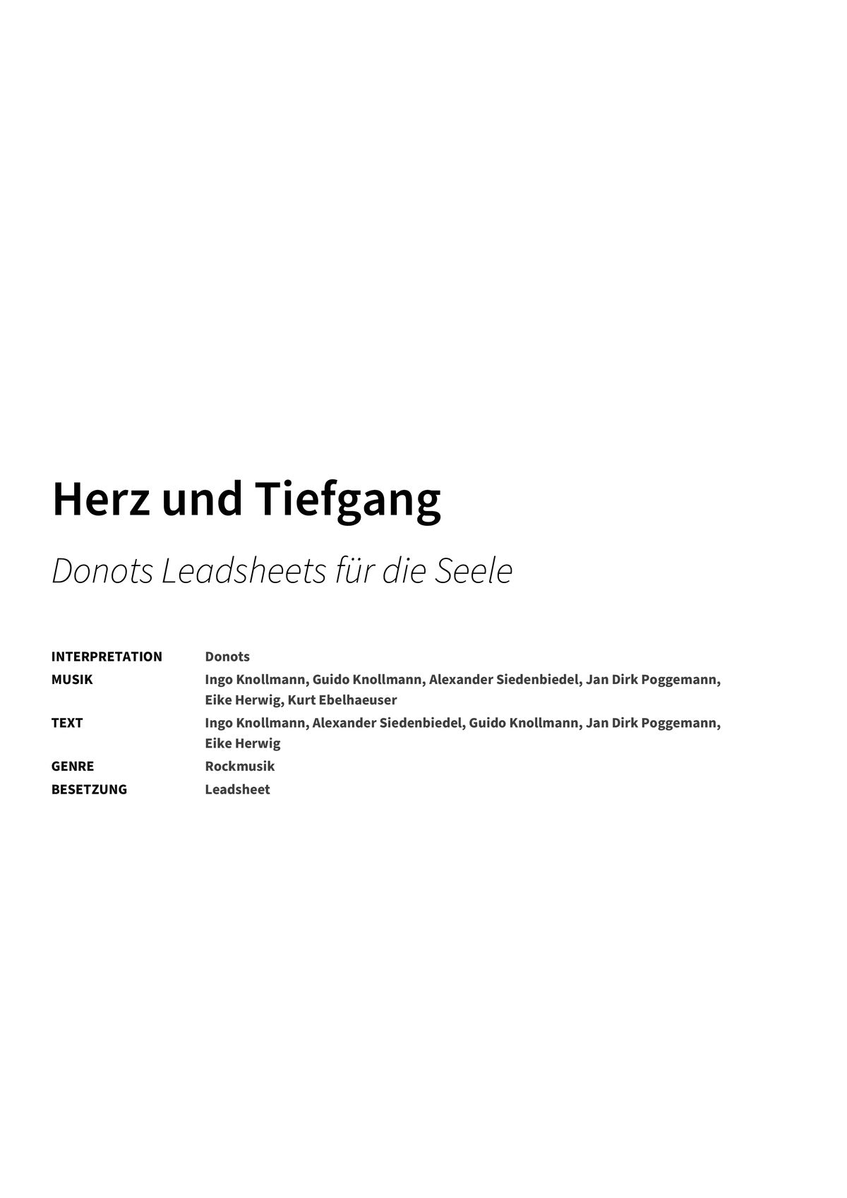 Herz und Tiefgang - Title Page
