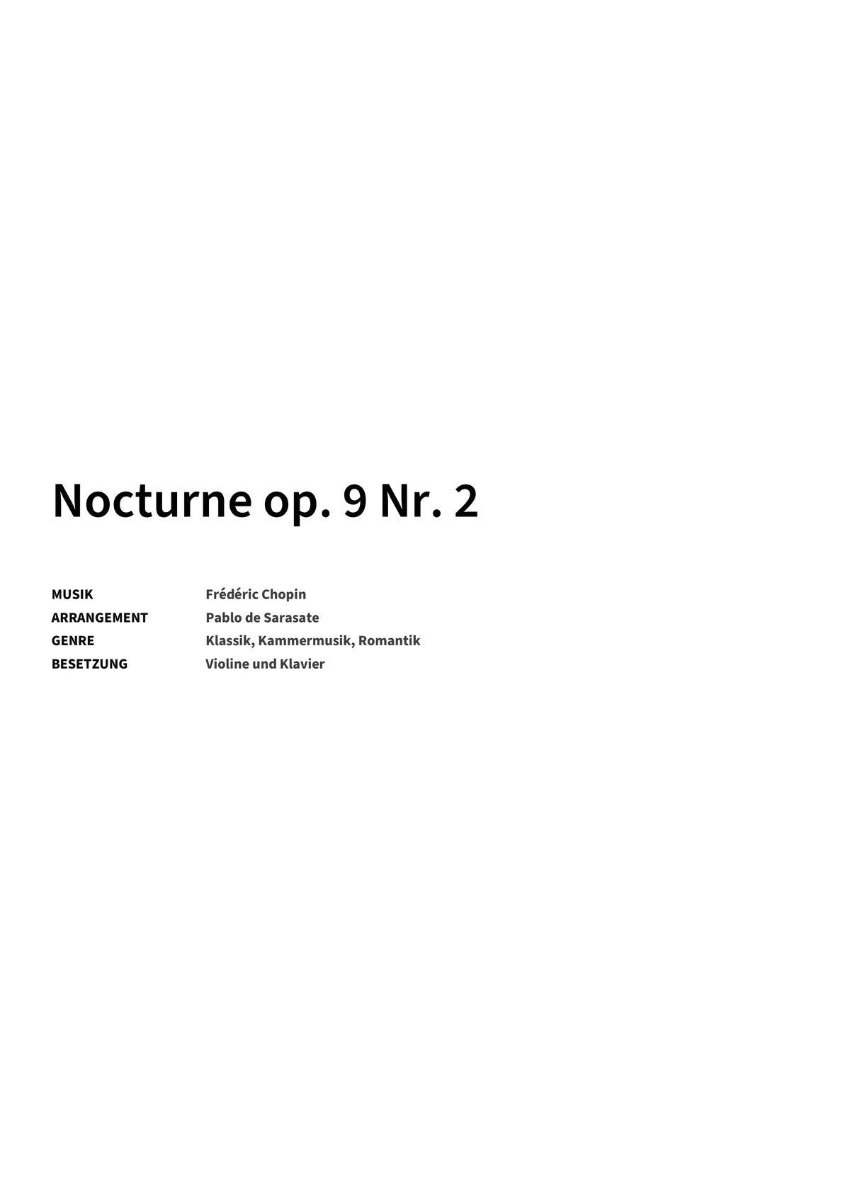 Nocturne op. 9 Nr. 2 - Title Page