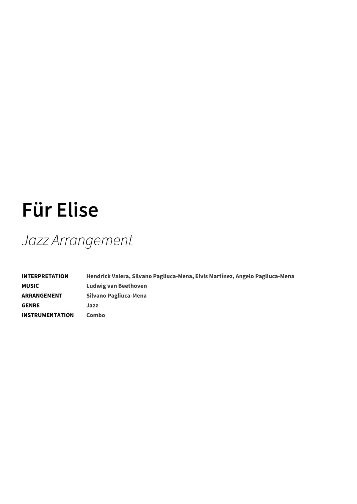 Für Elise - Title Page