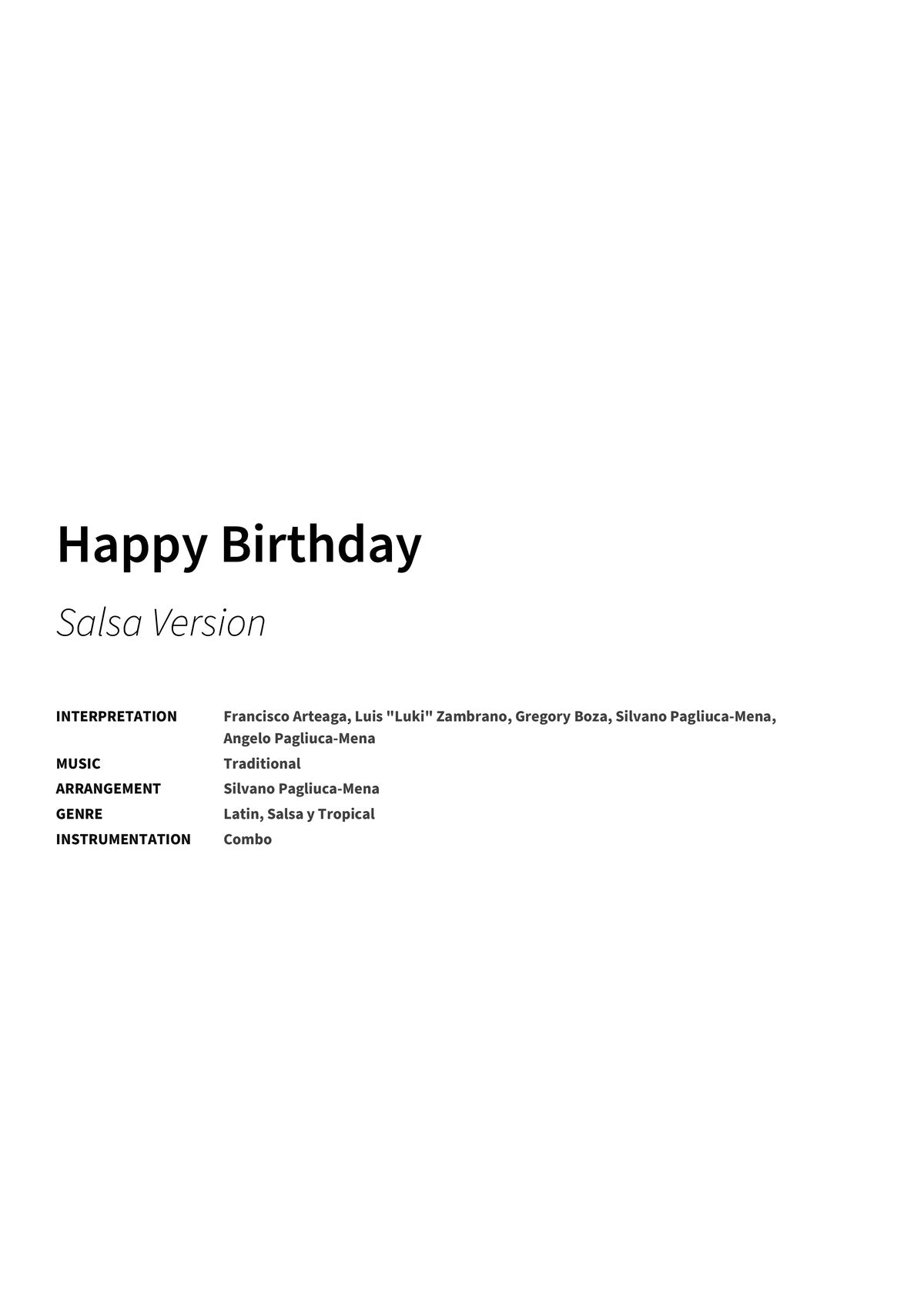 Happy Birthday - Title Page