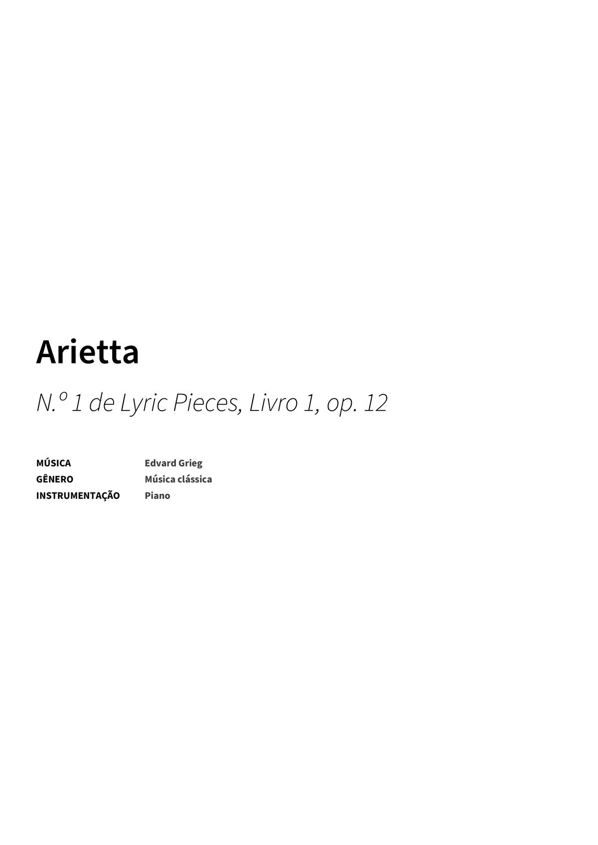 Arietta - Title Page