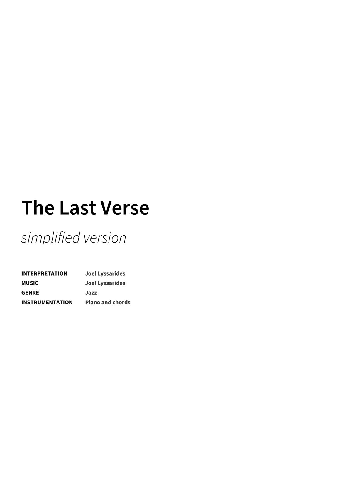 The Last Verse - Title Page